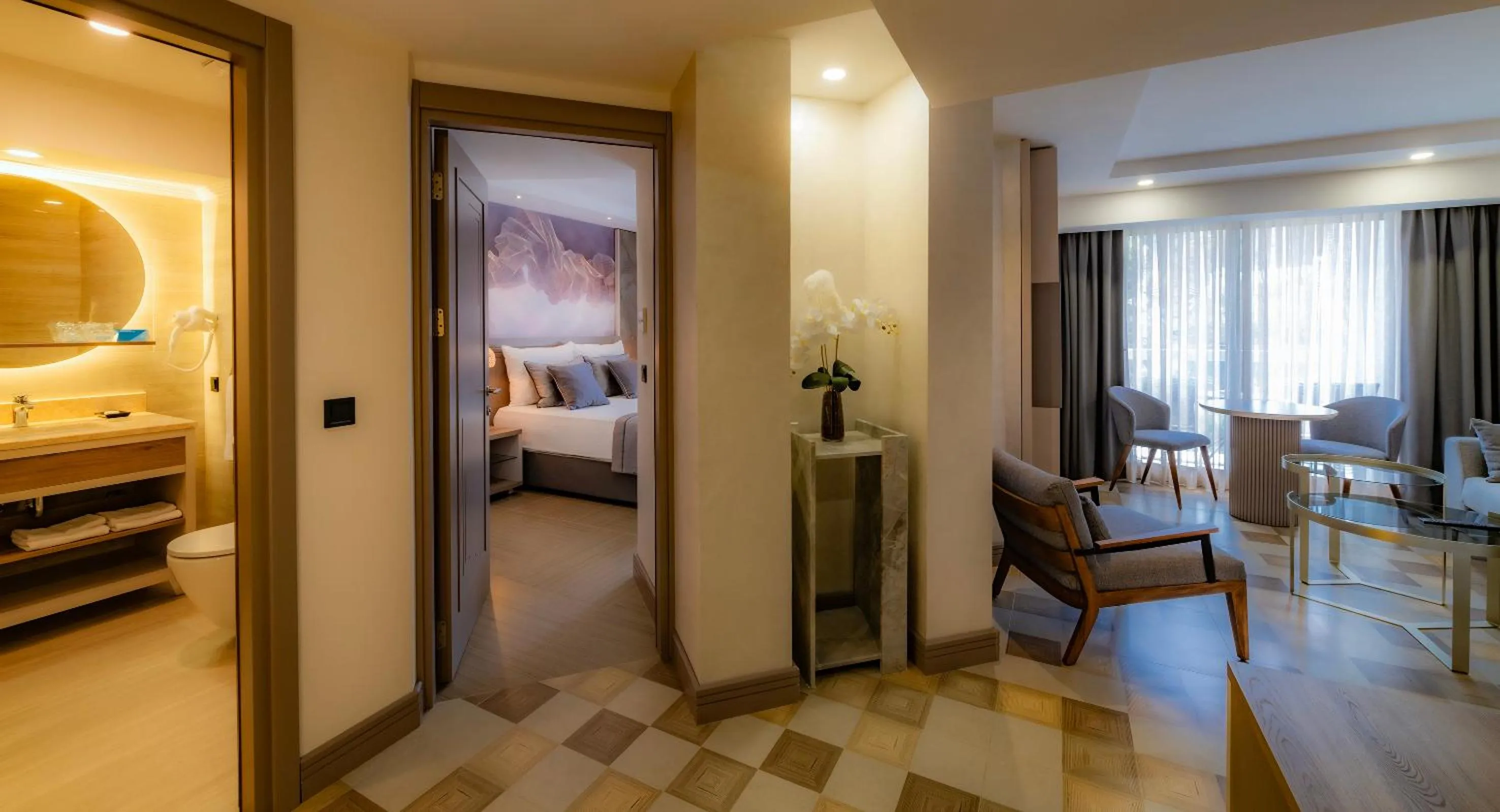 Seating area, Bed in Samara Hotel Bodrum Ultra All Inclusive