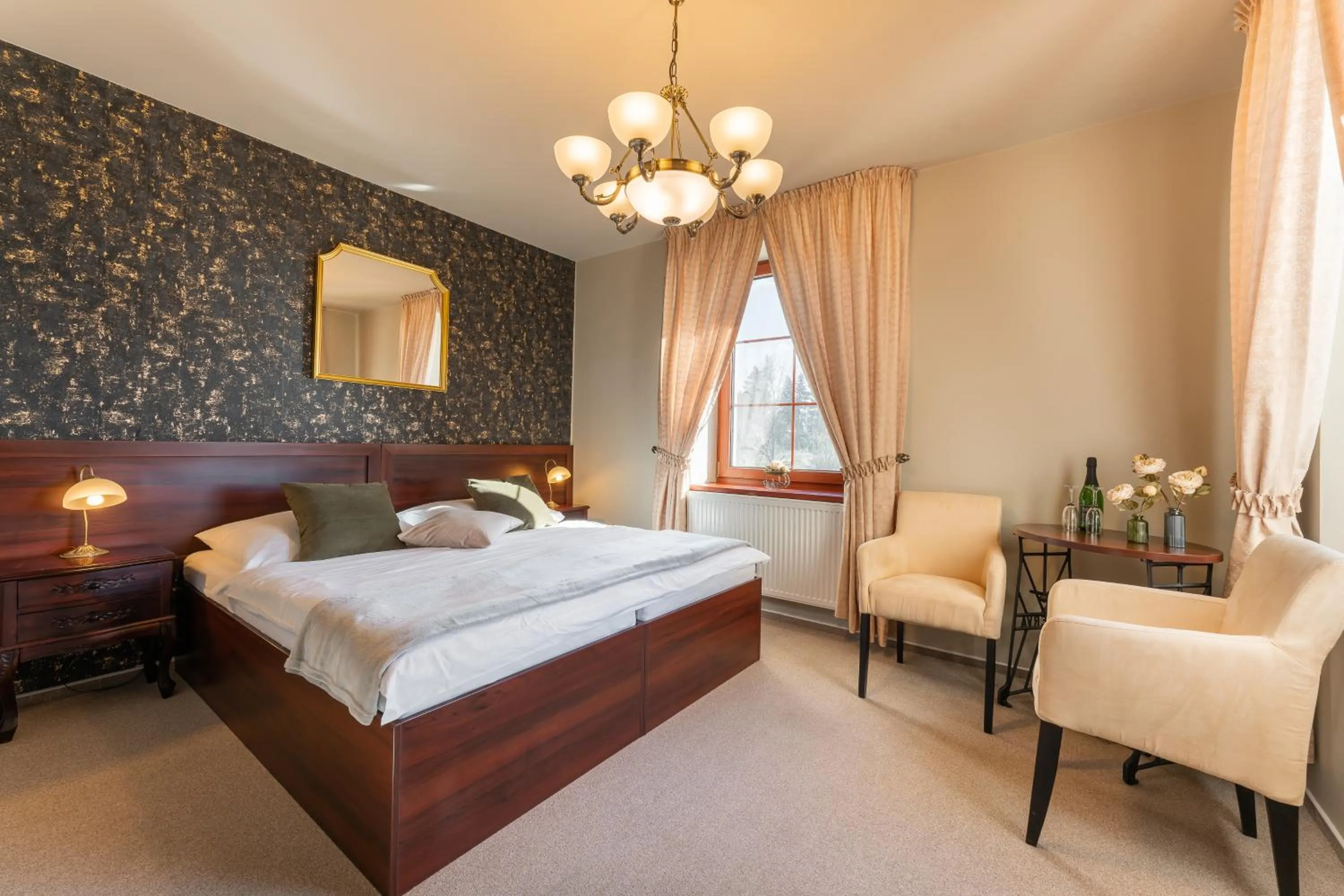 Bed in Hotel Plumlov