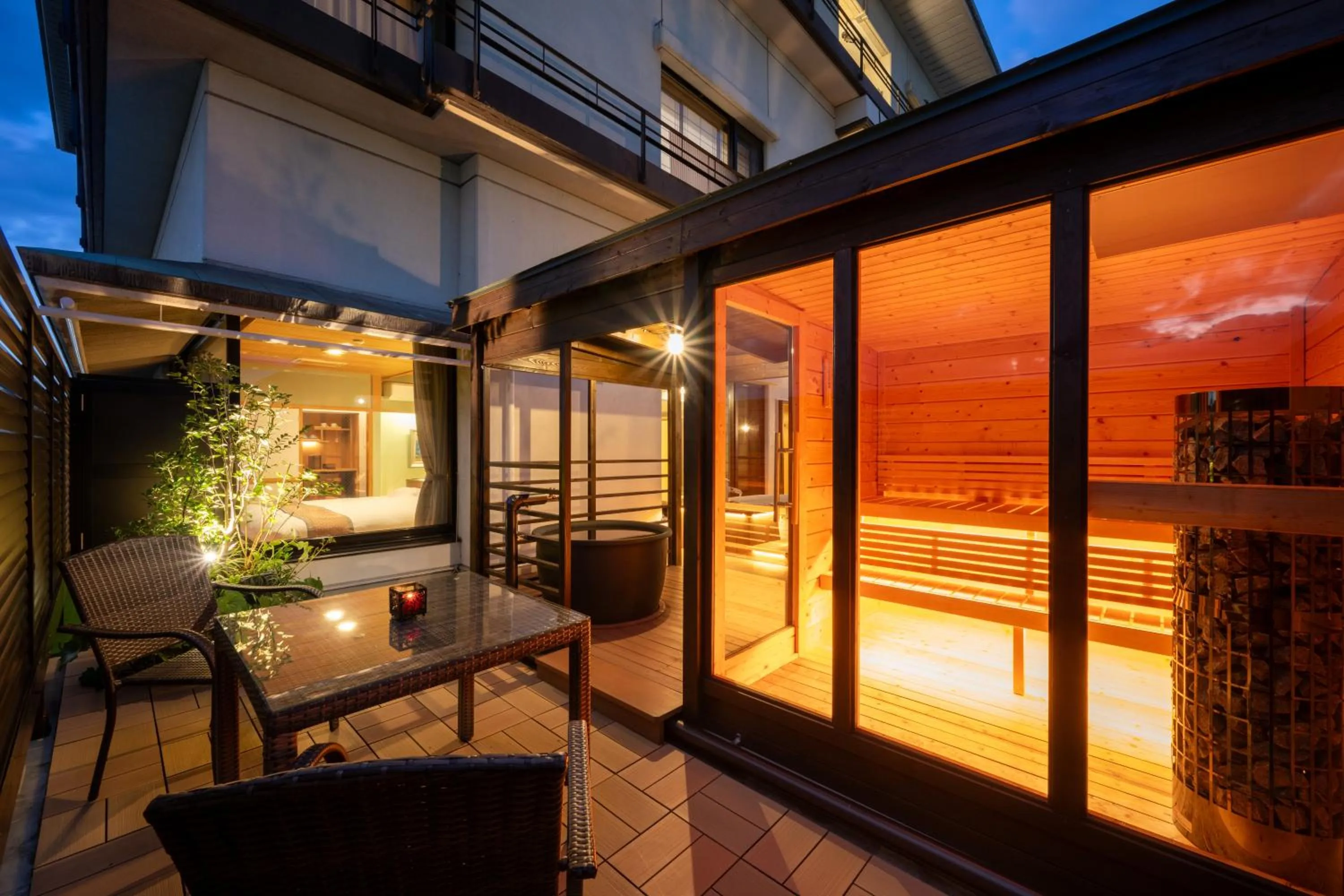 Sauna in Takinoyu Hotel