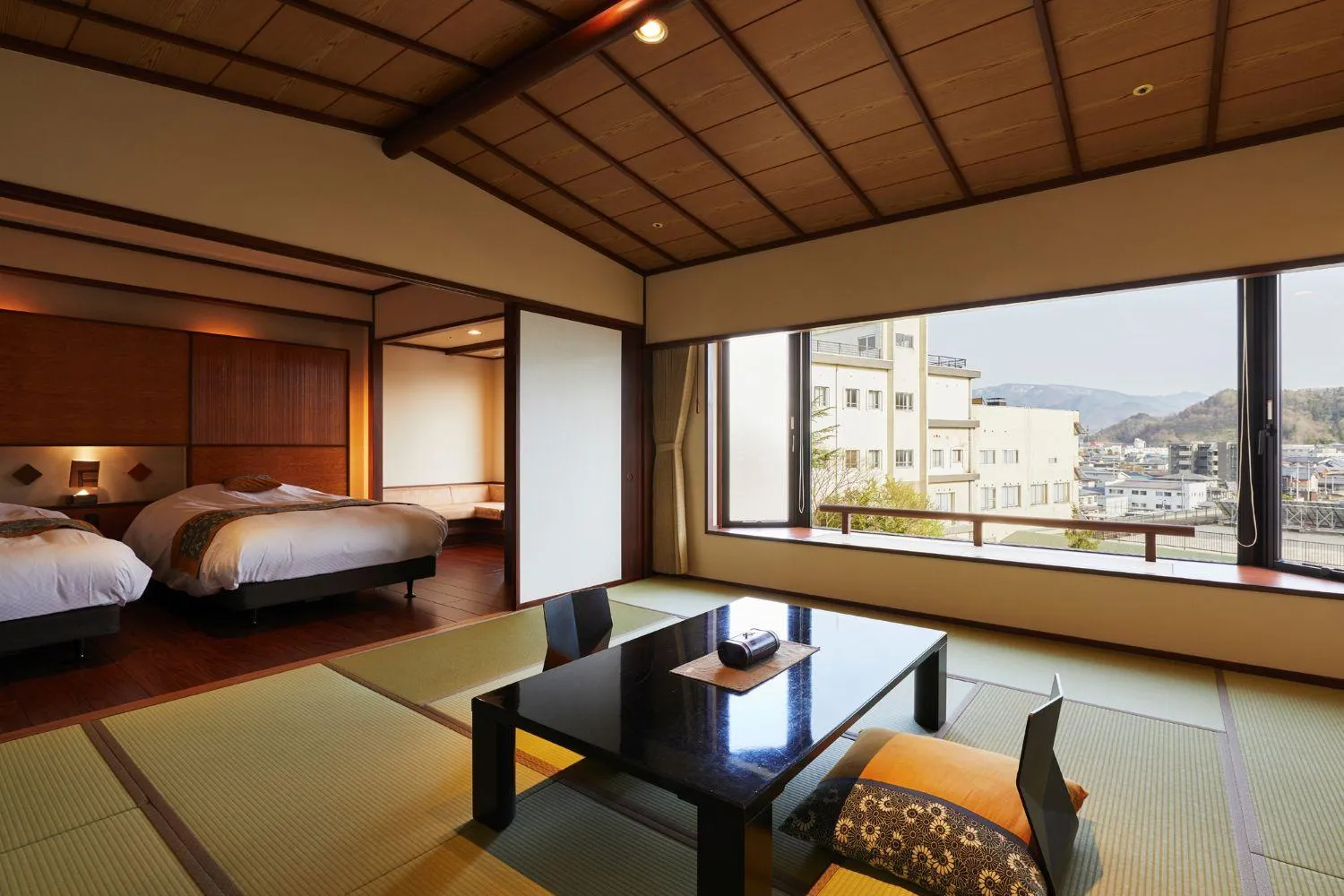 View (from property/room), Bed in Takinoyu Hotel