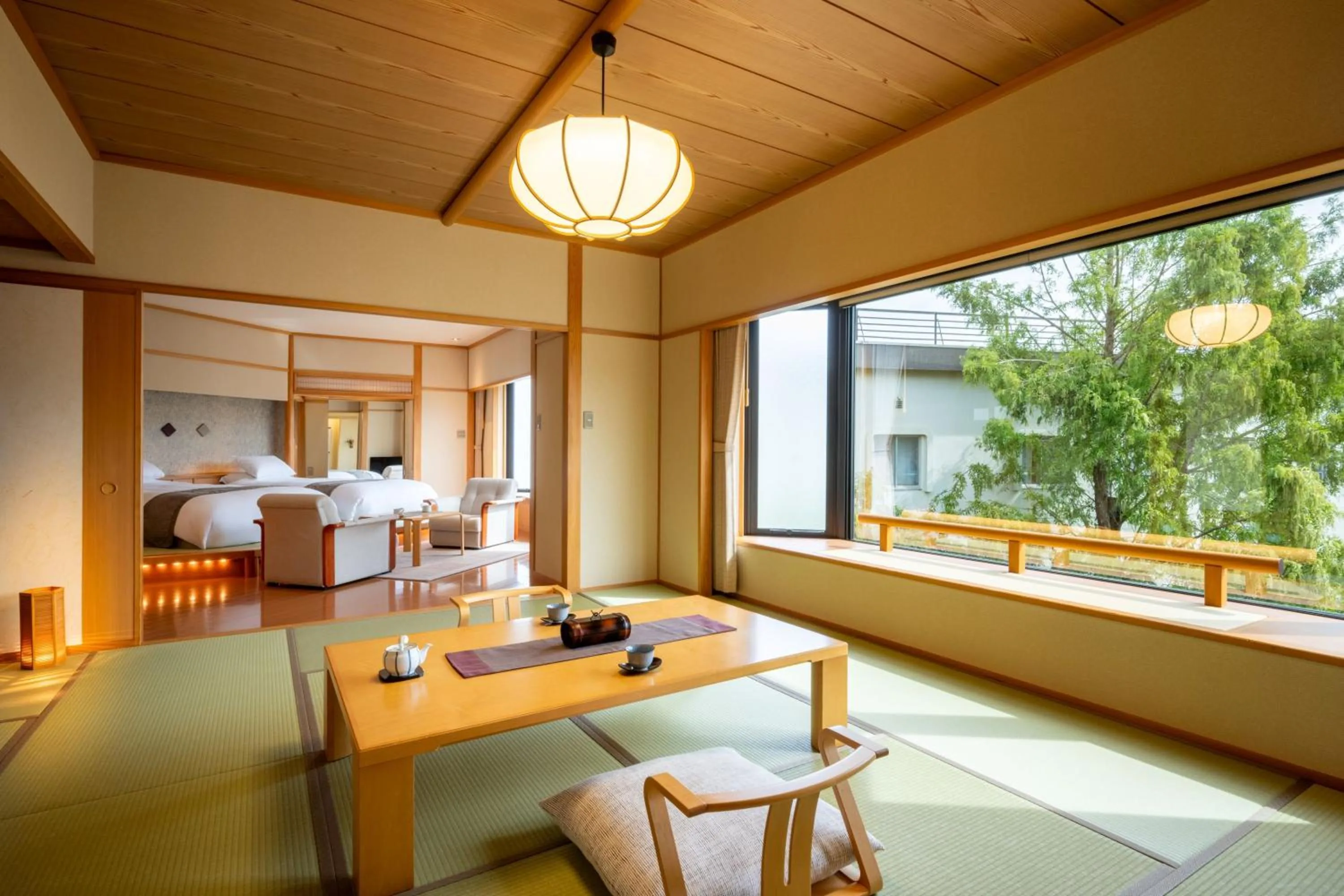 View (from property/room), Bed in Takinoyu Hotel