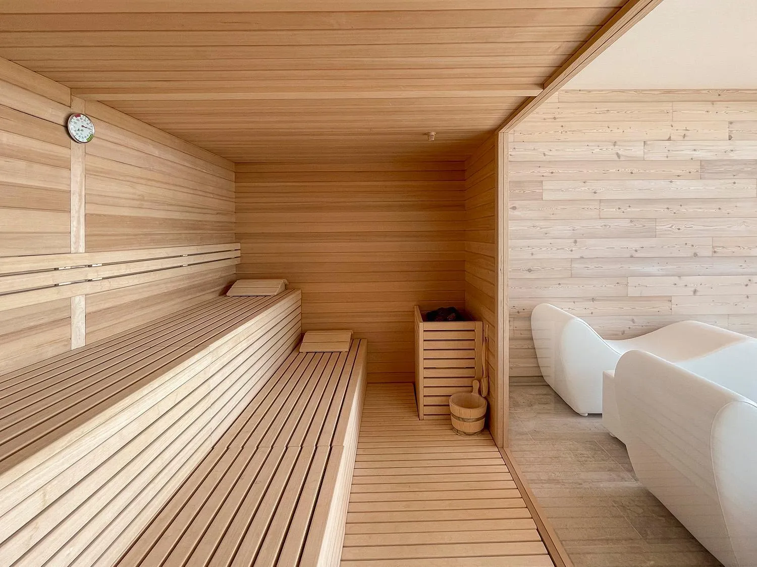 Sauna, Bed in Relais Sauc & SPA - Agriturismo