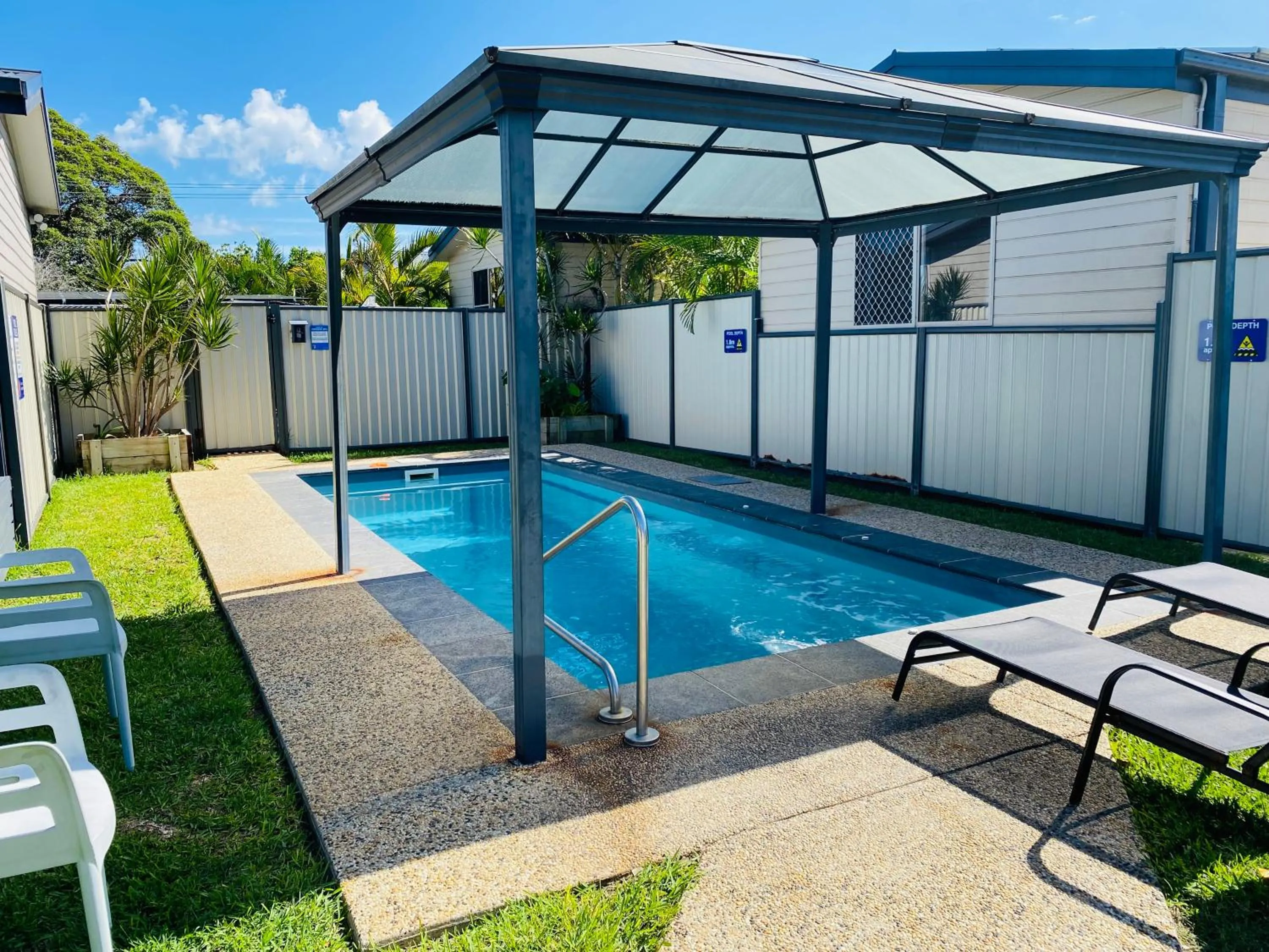 Pool view in Clarence Head Caravan Park