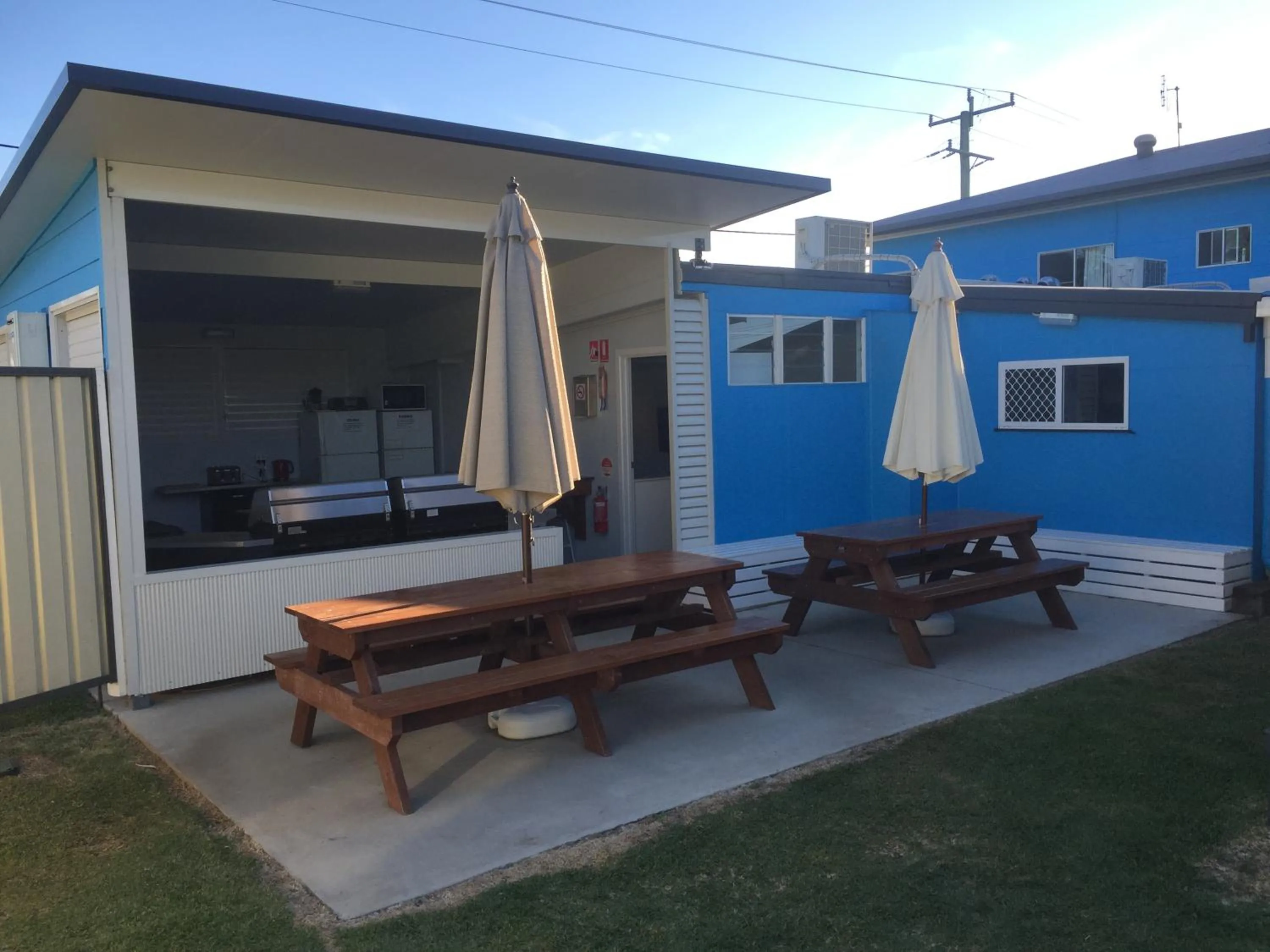 Communal kitchen in Clarence Head Caravan Park