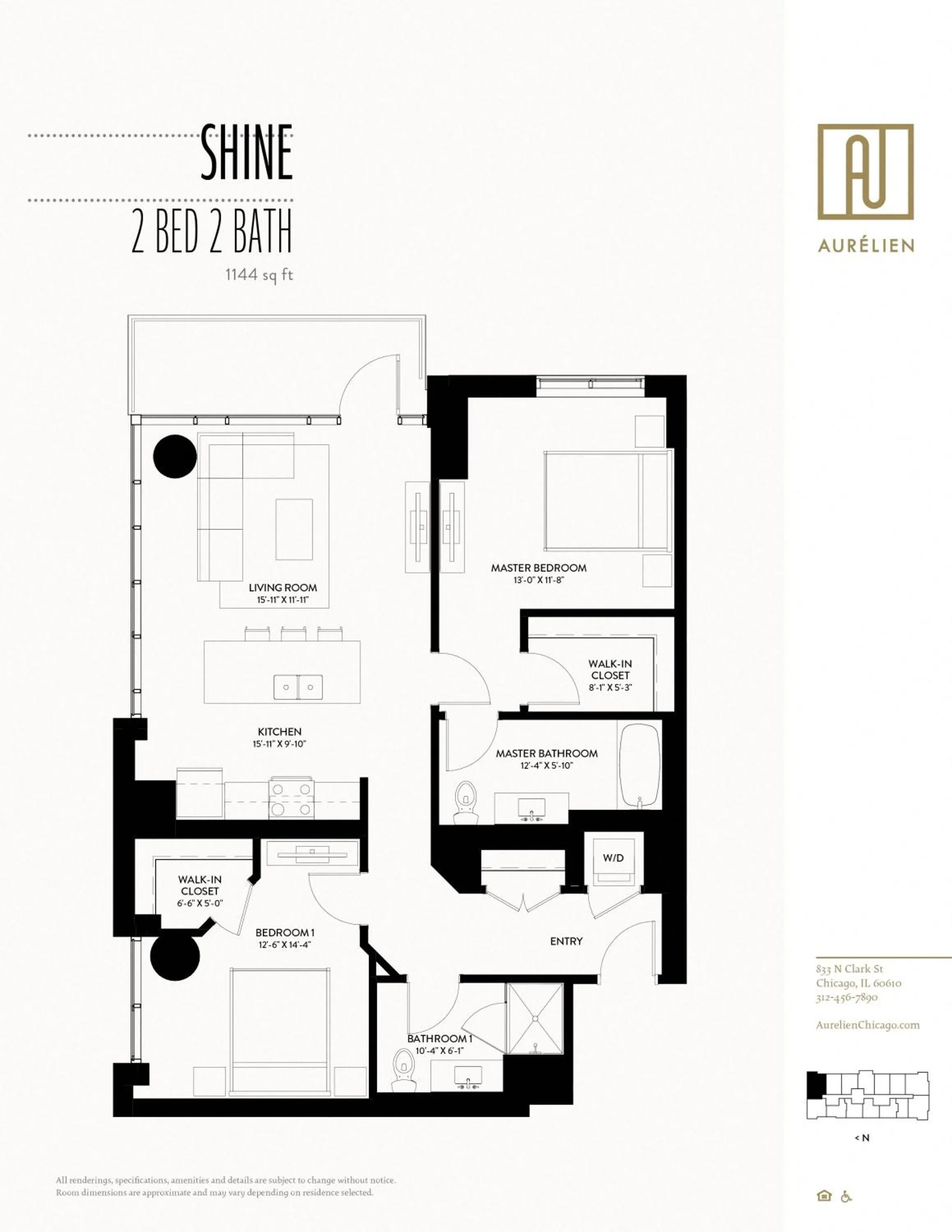 Floor plan in Aurelien Spacious Apartments in the Heart of Gold Coast