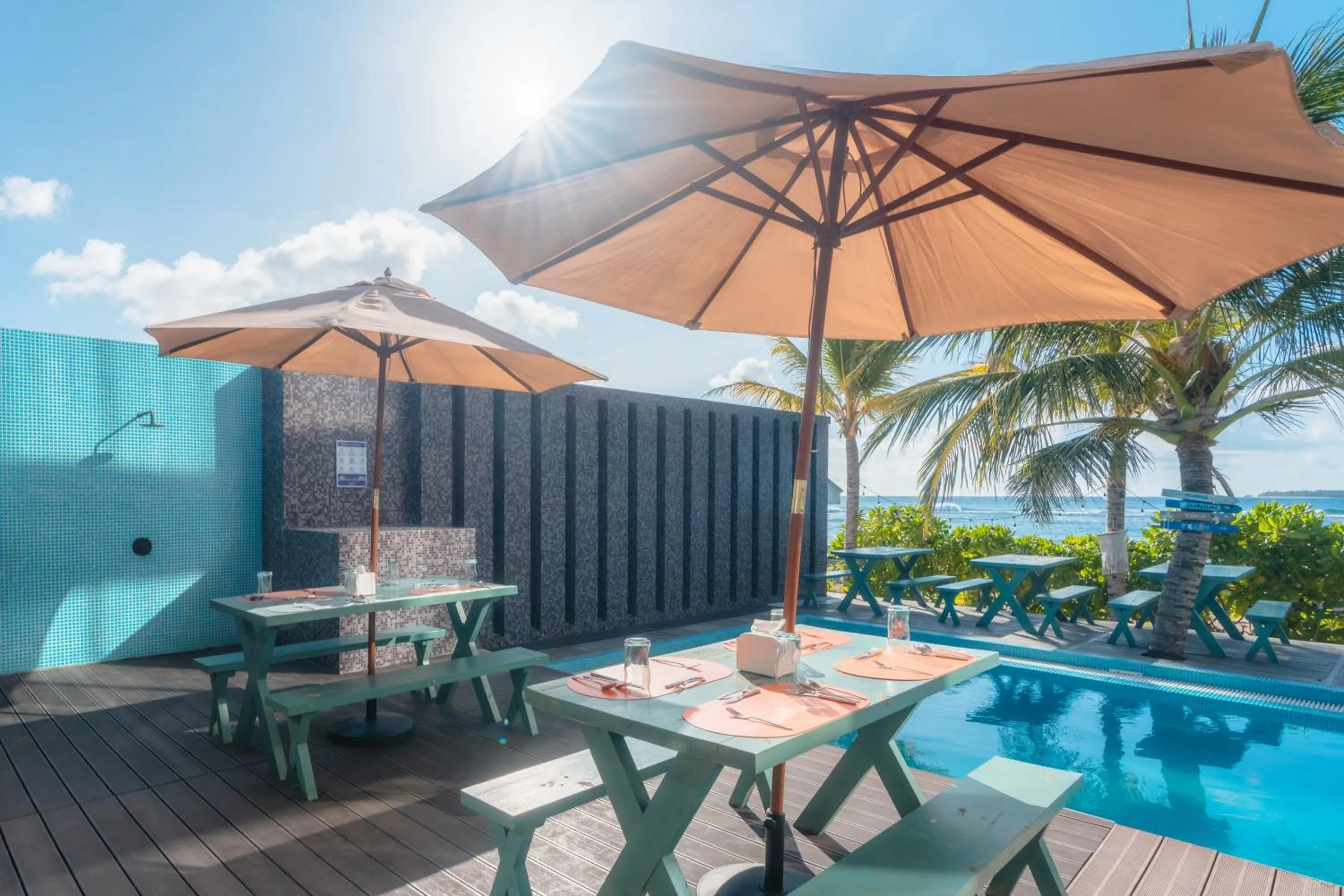 Swimming pool in Swarn by Hawks Hotels Kamadhoo Baa Atoll