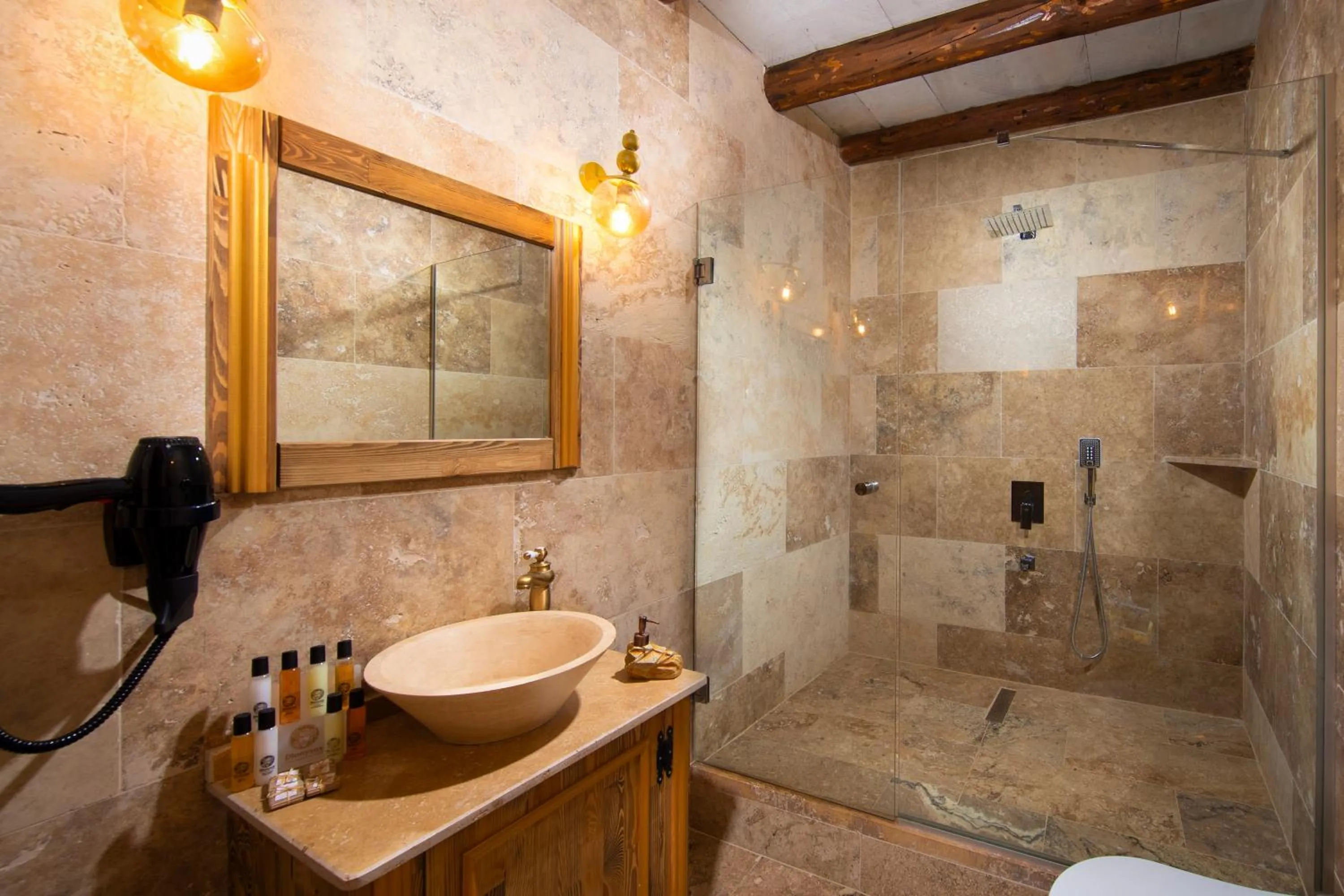 Shower in Dionysos Cave Cappadocia Hotel
