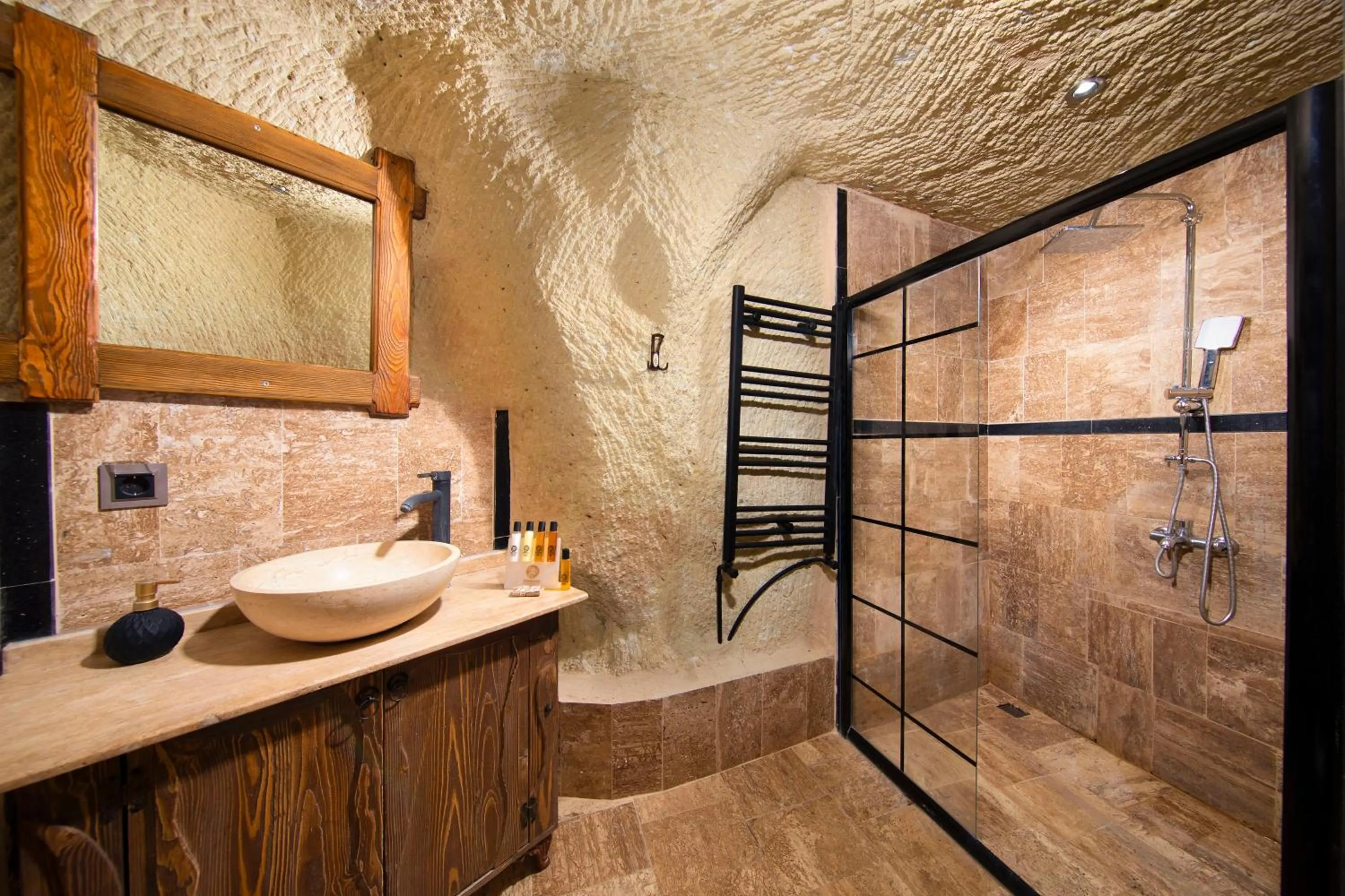 Shower in Dionysos Cave Cappadocia Hotel