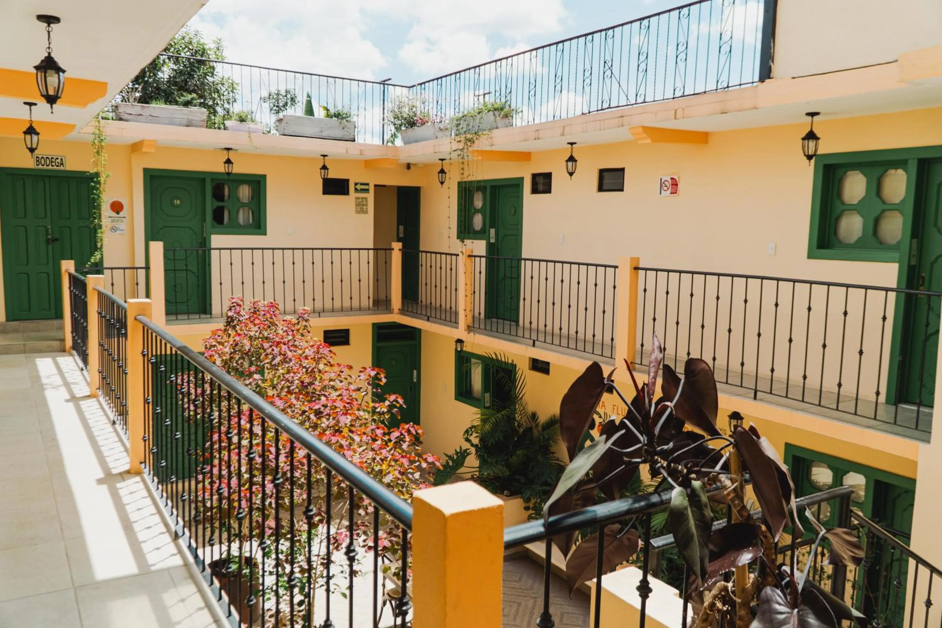 Inner courtyard view in Hotel Cielo y Selva, San Cristobal de las Casas