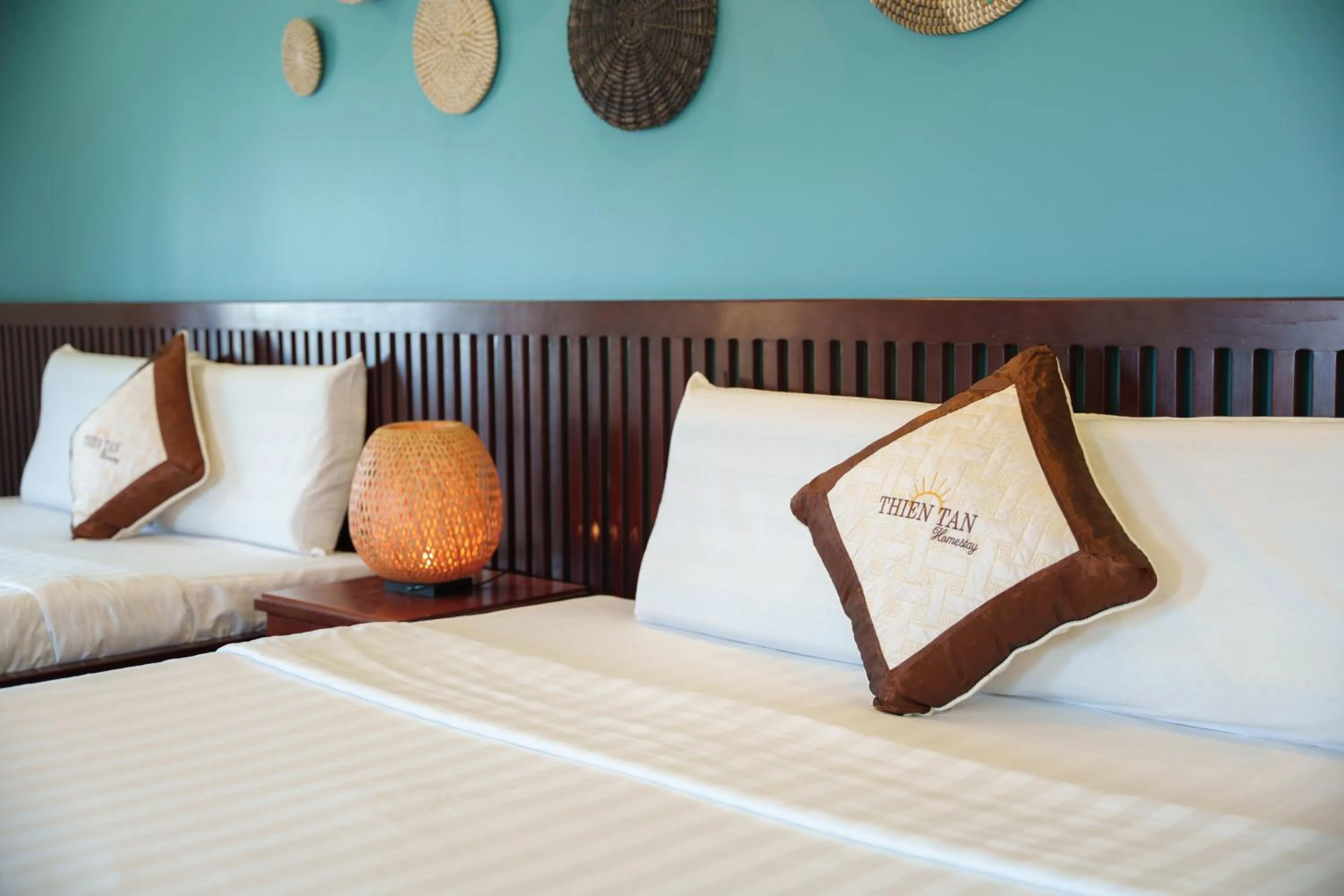 Bed in Thien Tan Villa with Private Pool