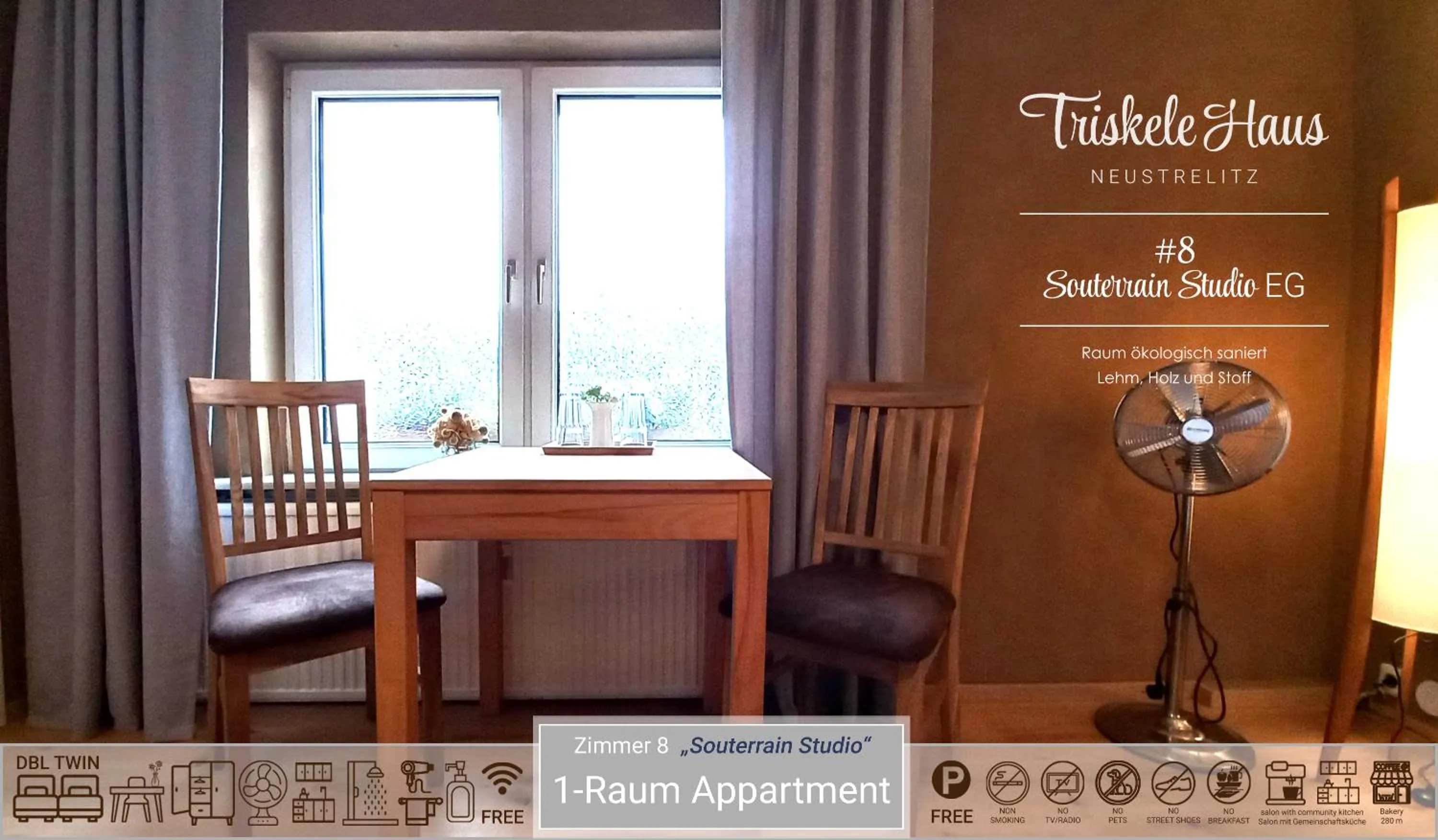 Seating area in Triskele Haus - Ökologisches Gästehaus der Heilstätte Strelitz