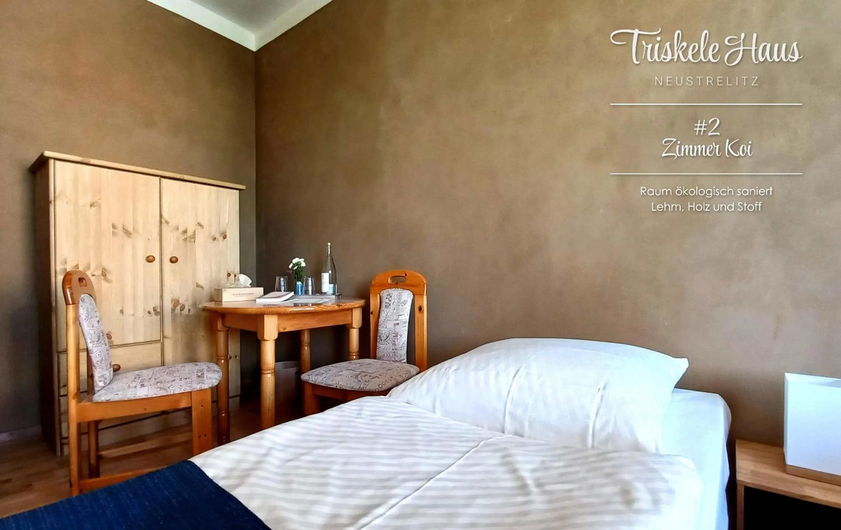 Photo of the whole room, Bed in Triskele Haus - Ökologisches Gästehaus der Heilstätte Strelitz