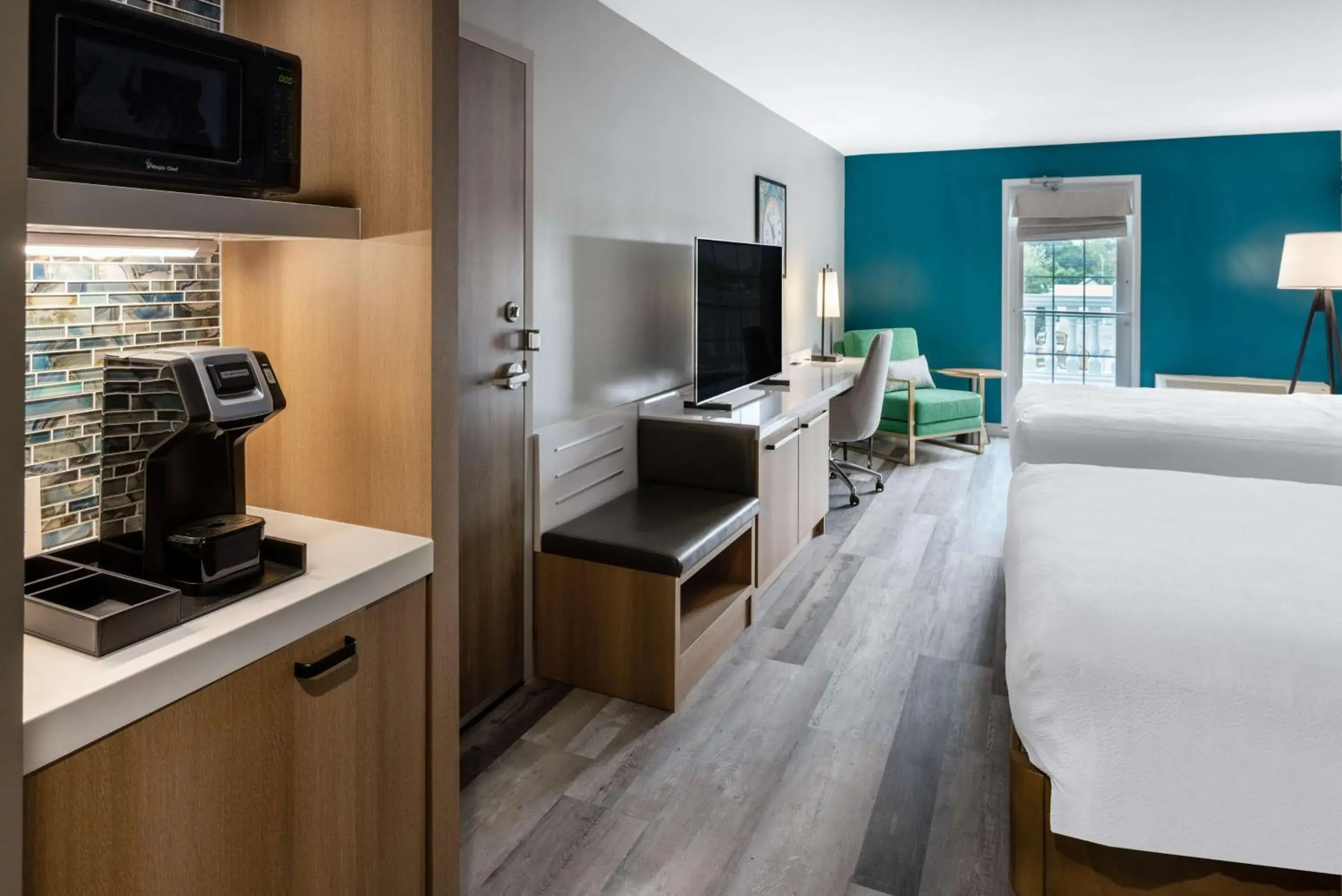 Queen Room with Two Queen Beds and Balcony - Pool View in Hilton Garden Inn St Augustine-Historic District Queen Room with Two Queen Beds and Balcony - Pool View in Hilton Garden Inn St Augustine-Historic District