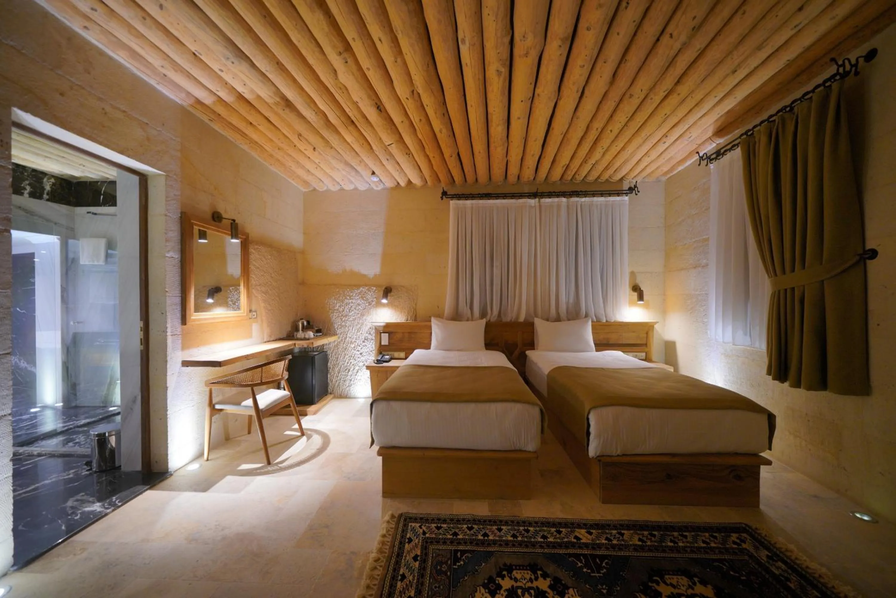 Bed in Kappadoks Cave Hotel