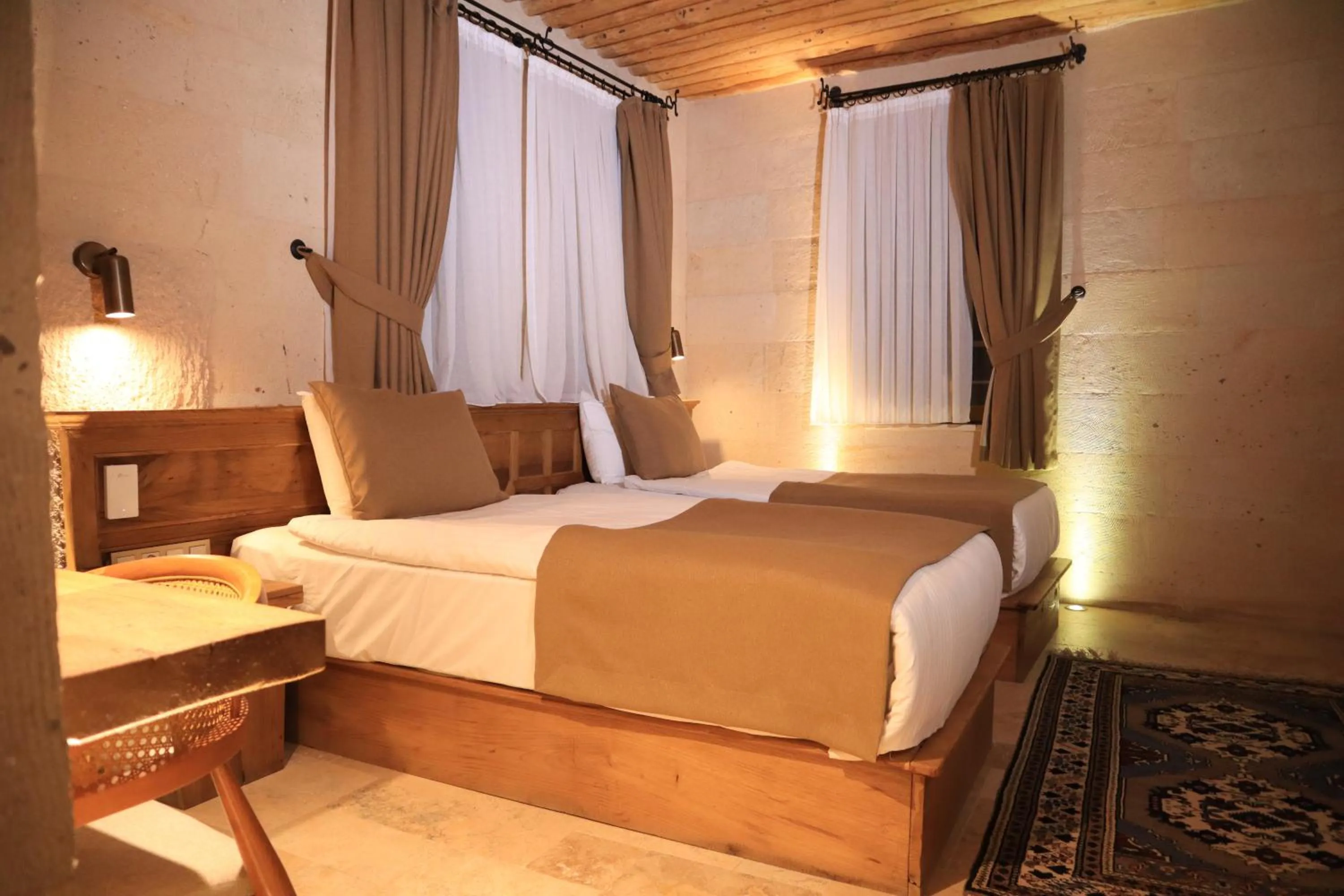 Bed in Kappadoks Cave Hotel