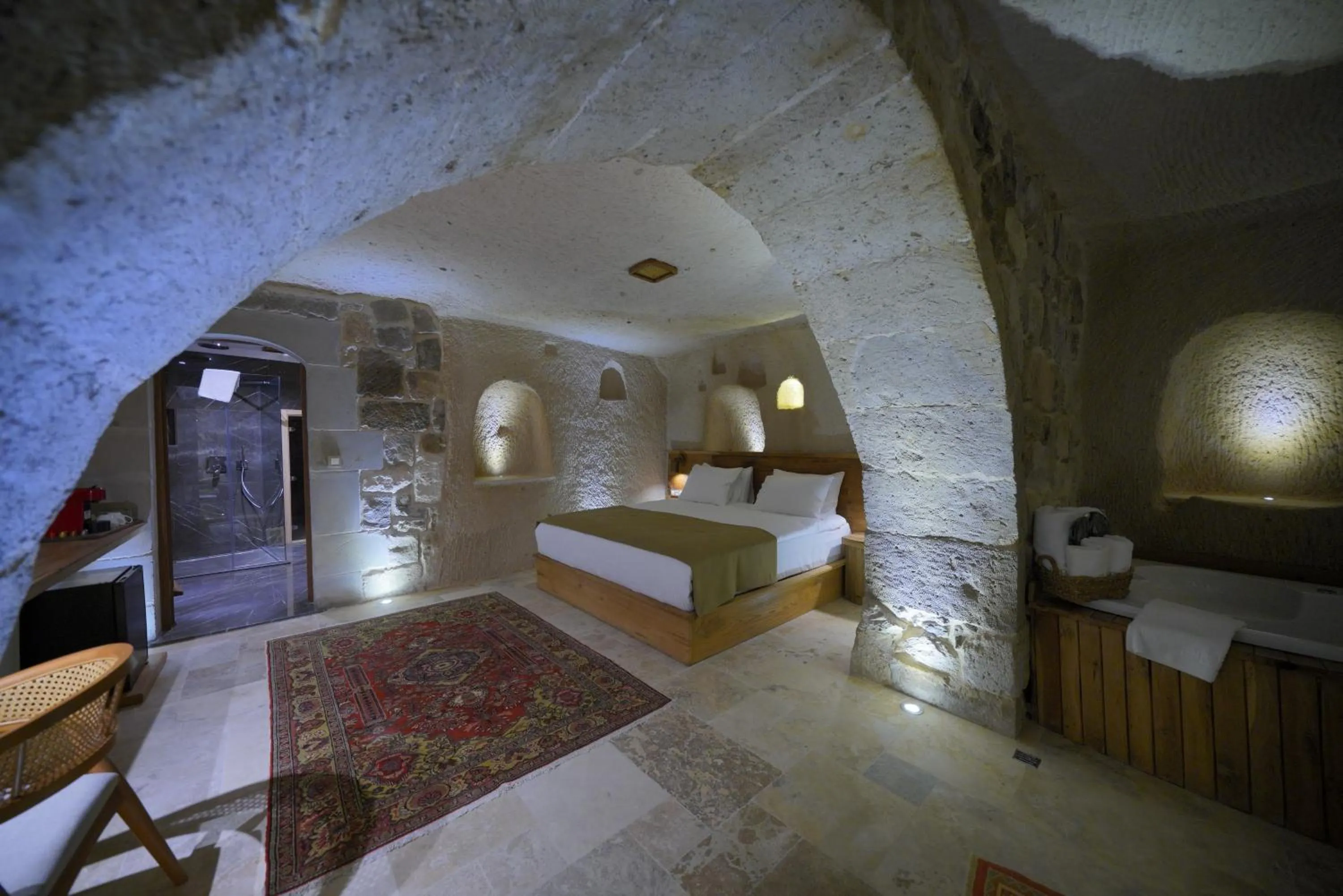 Bed in Kappadoks Cave Hotel