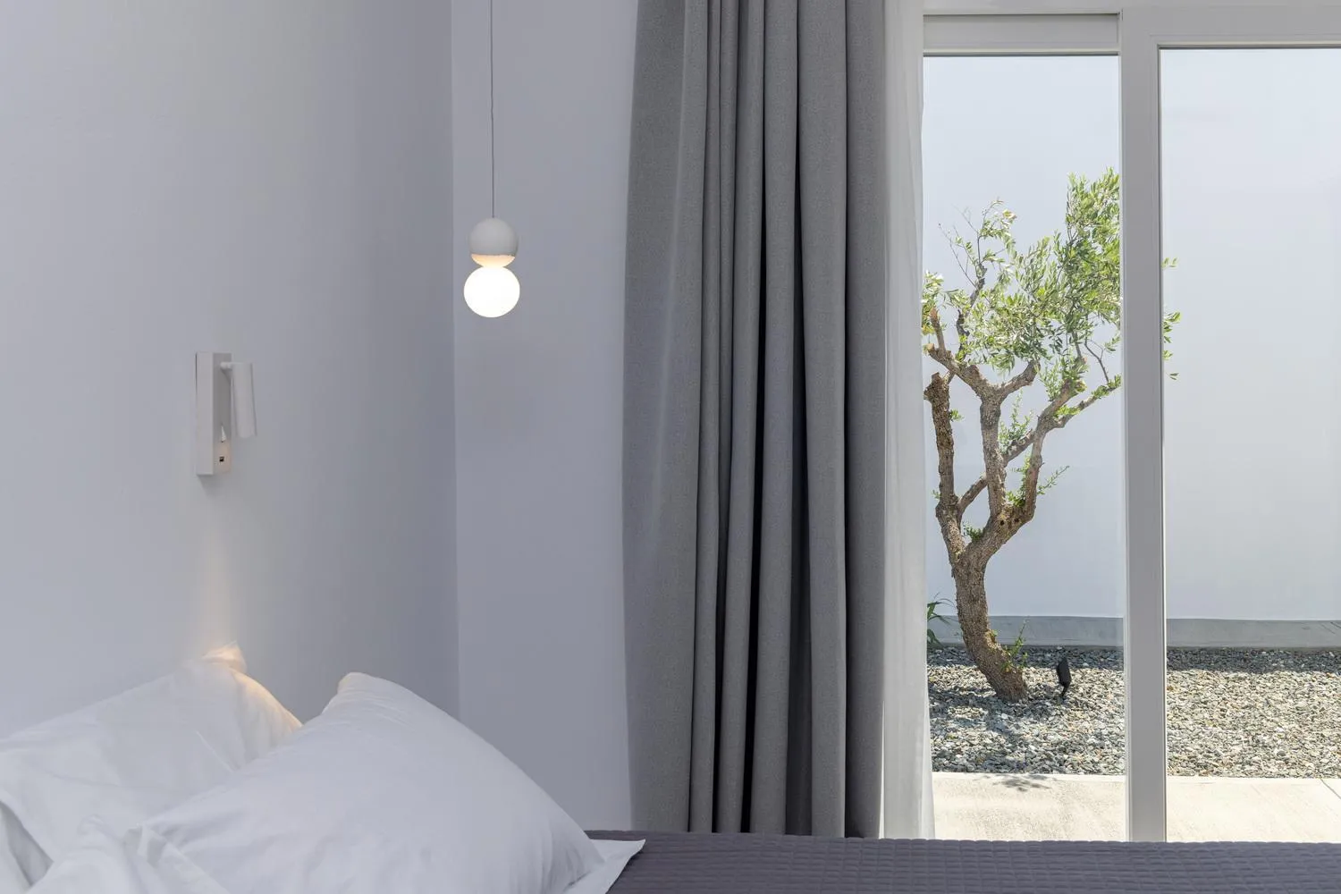 Bedroom, Bed in White Holidays Project