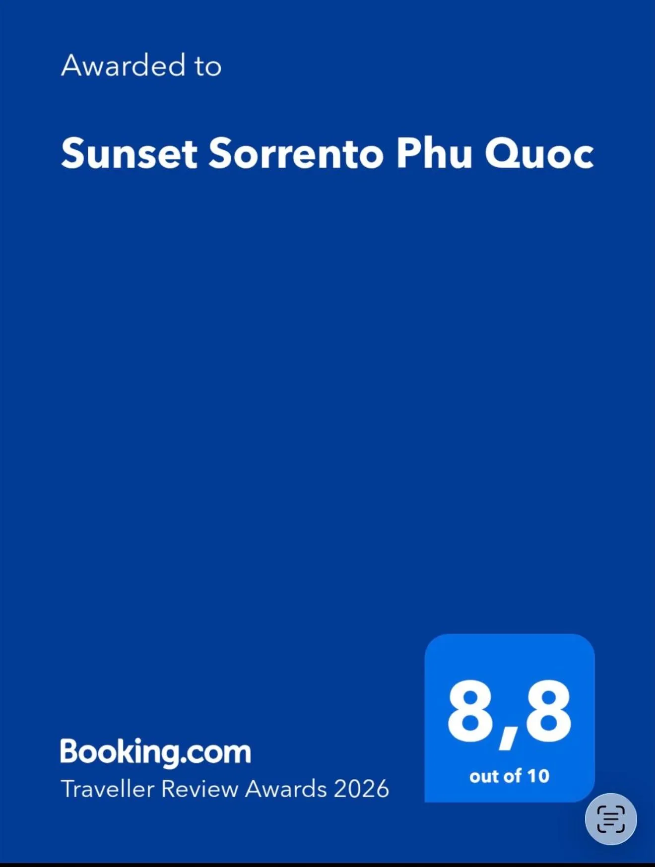 Certificate/Award in Sunset Sorrento Phu Quoc