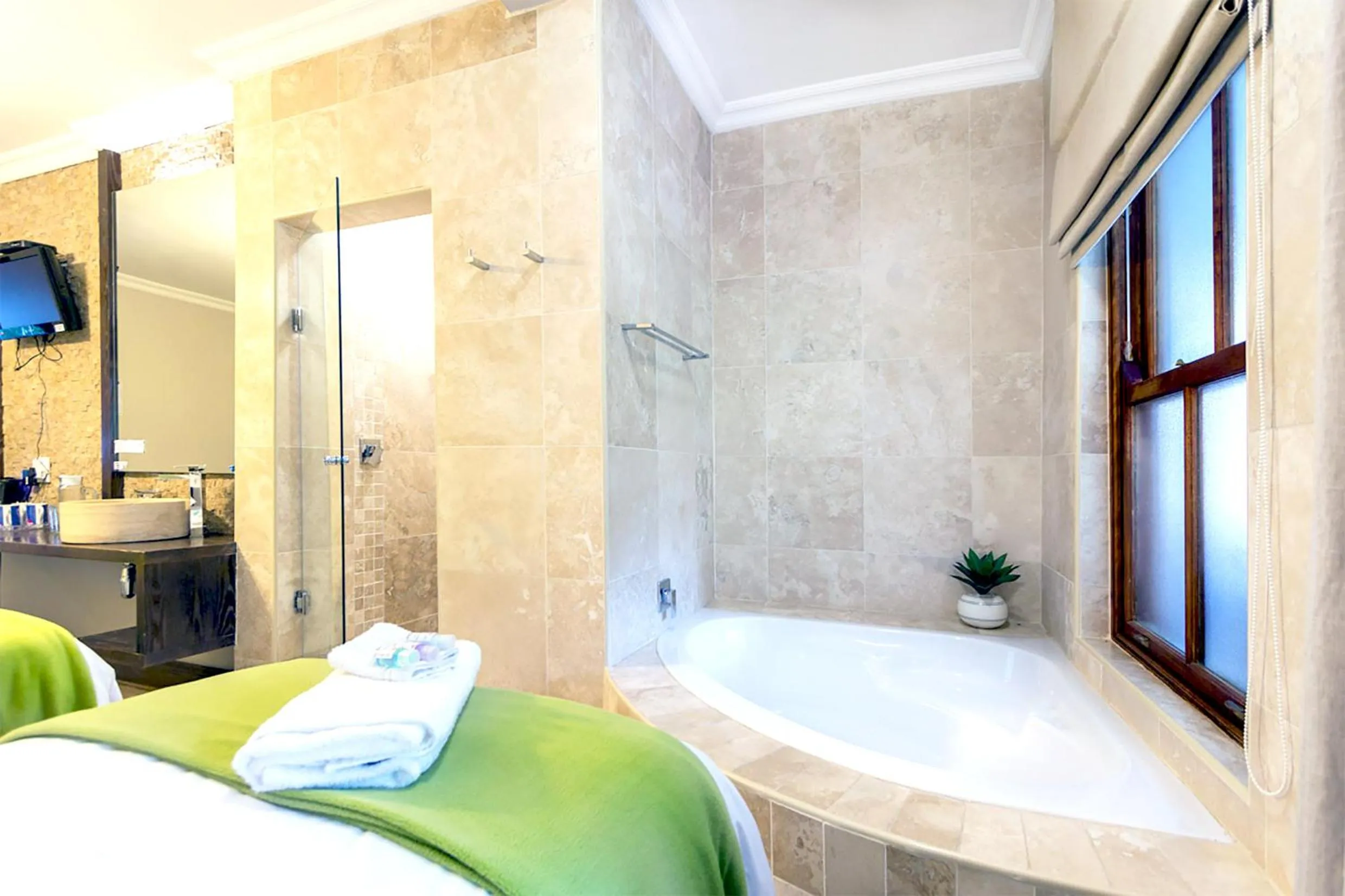 Decorative detail, Bed in OR Tambo Guest House