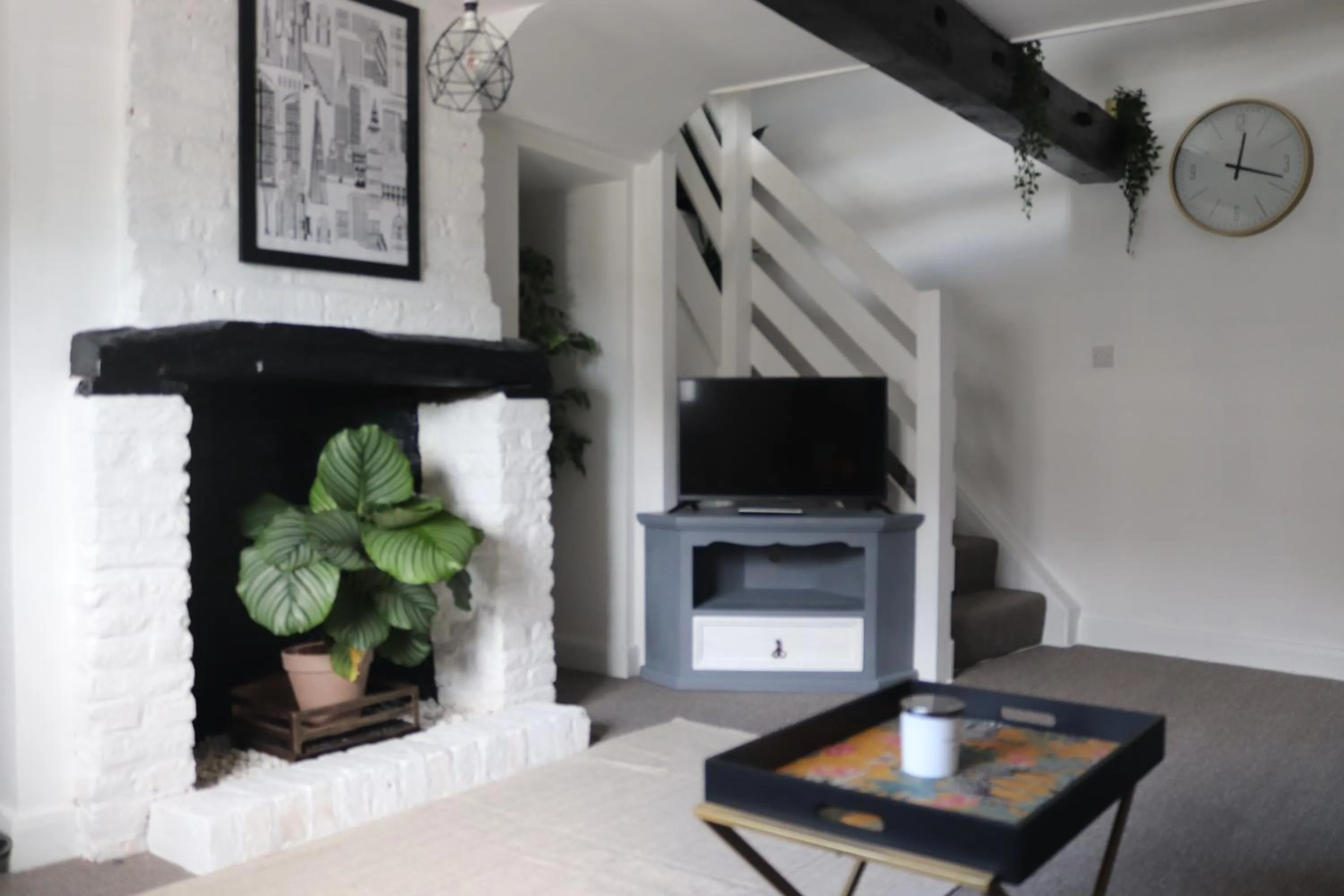 Living room in Grade I listed luxury apartment in Hertfordshire
