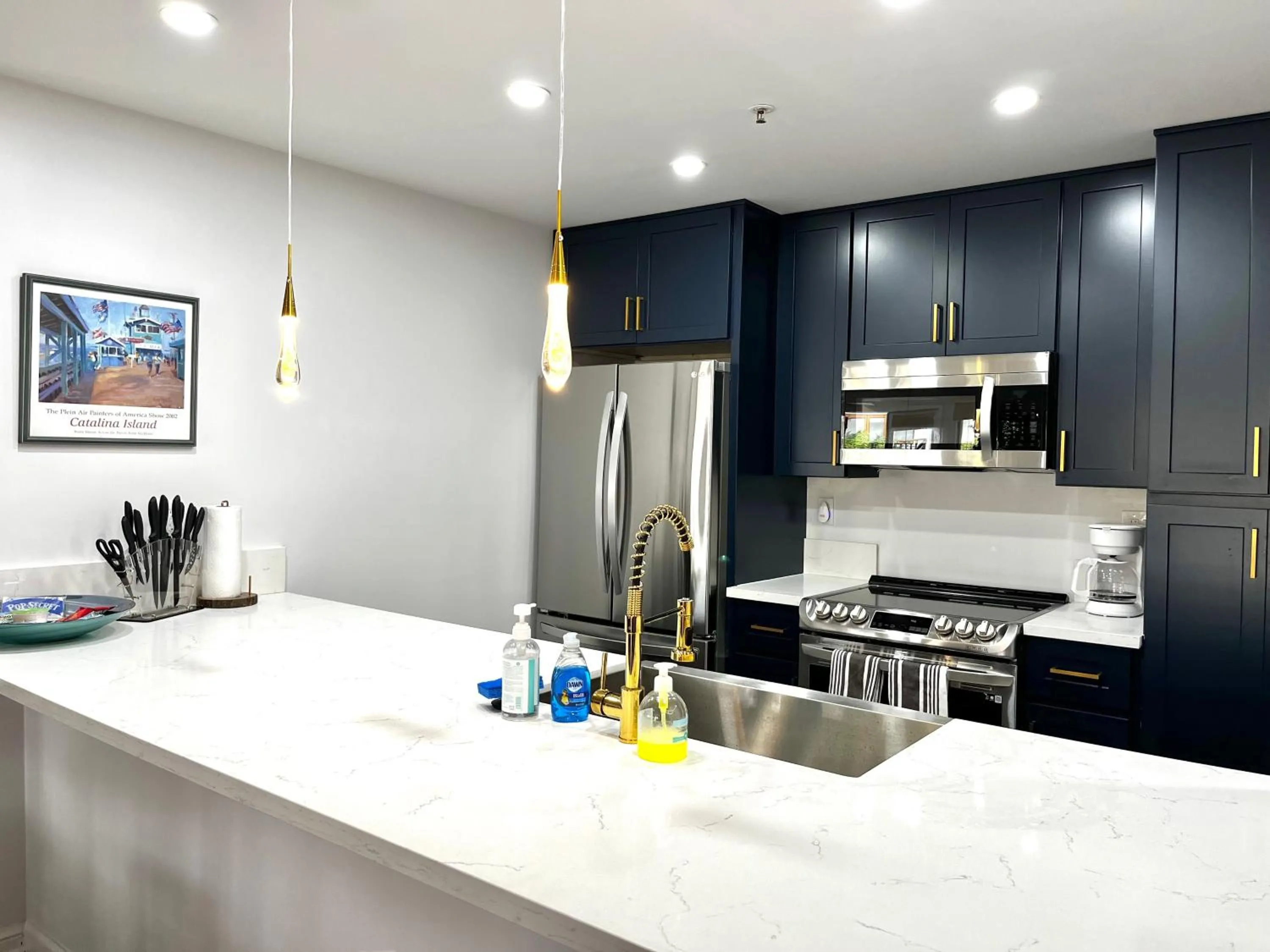 Kitchen or kitchenette in Modern Hamilton Cove Villa w/golf cart