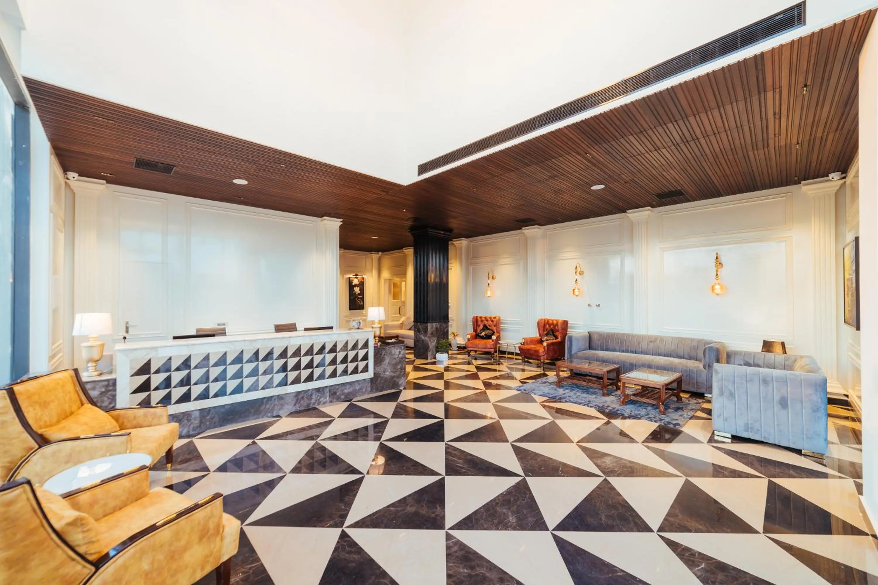 Lobby or reception in The Ramayana Hotel, Ayodhya