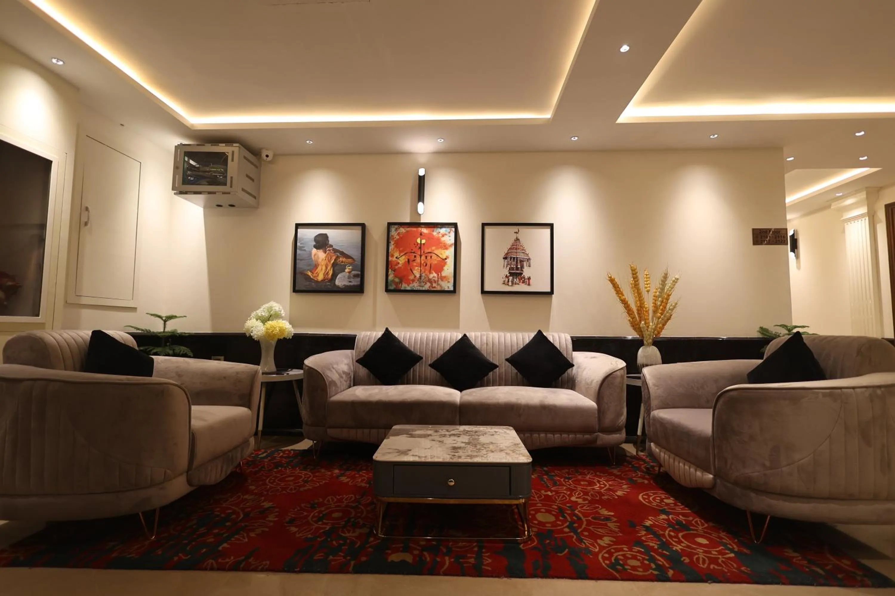 Seating area in The Ramayana Hotel, Ayodhya