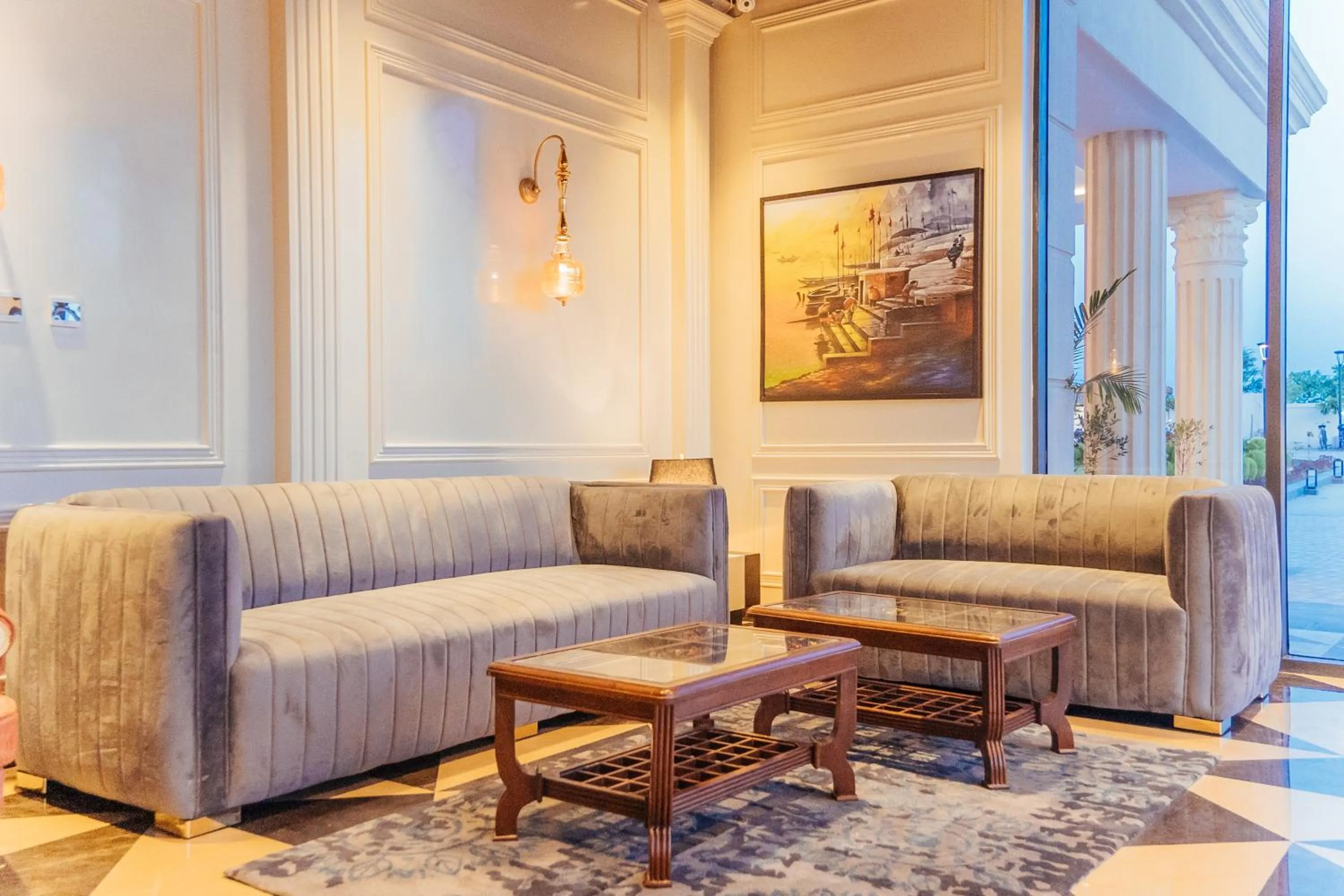 Lobby or reception in The Ramayana Hotel, Ayodhya