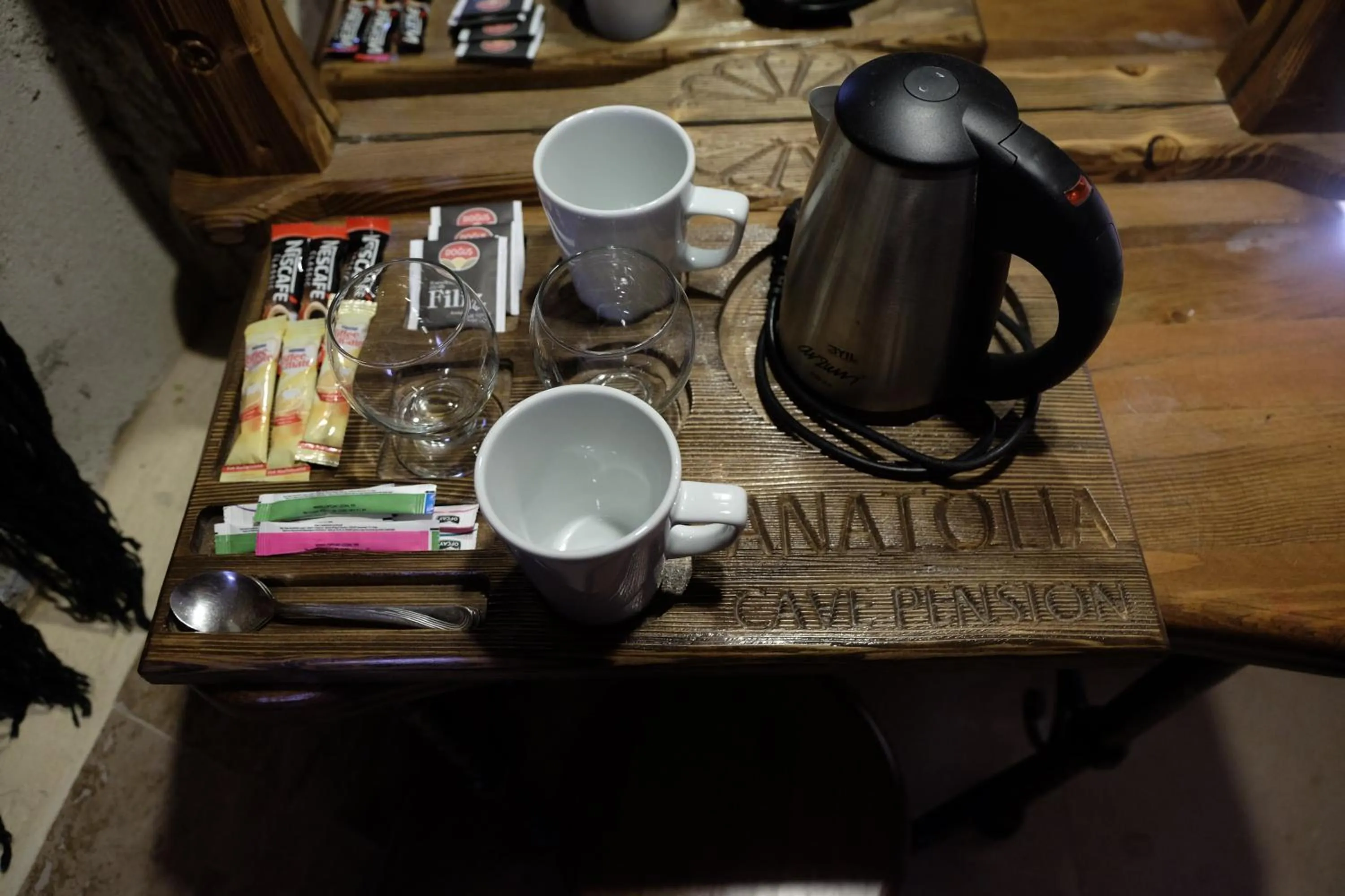 Drinks in Anatolia cave hotel Pension