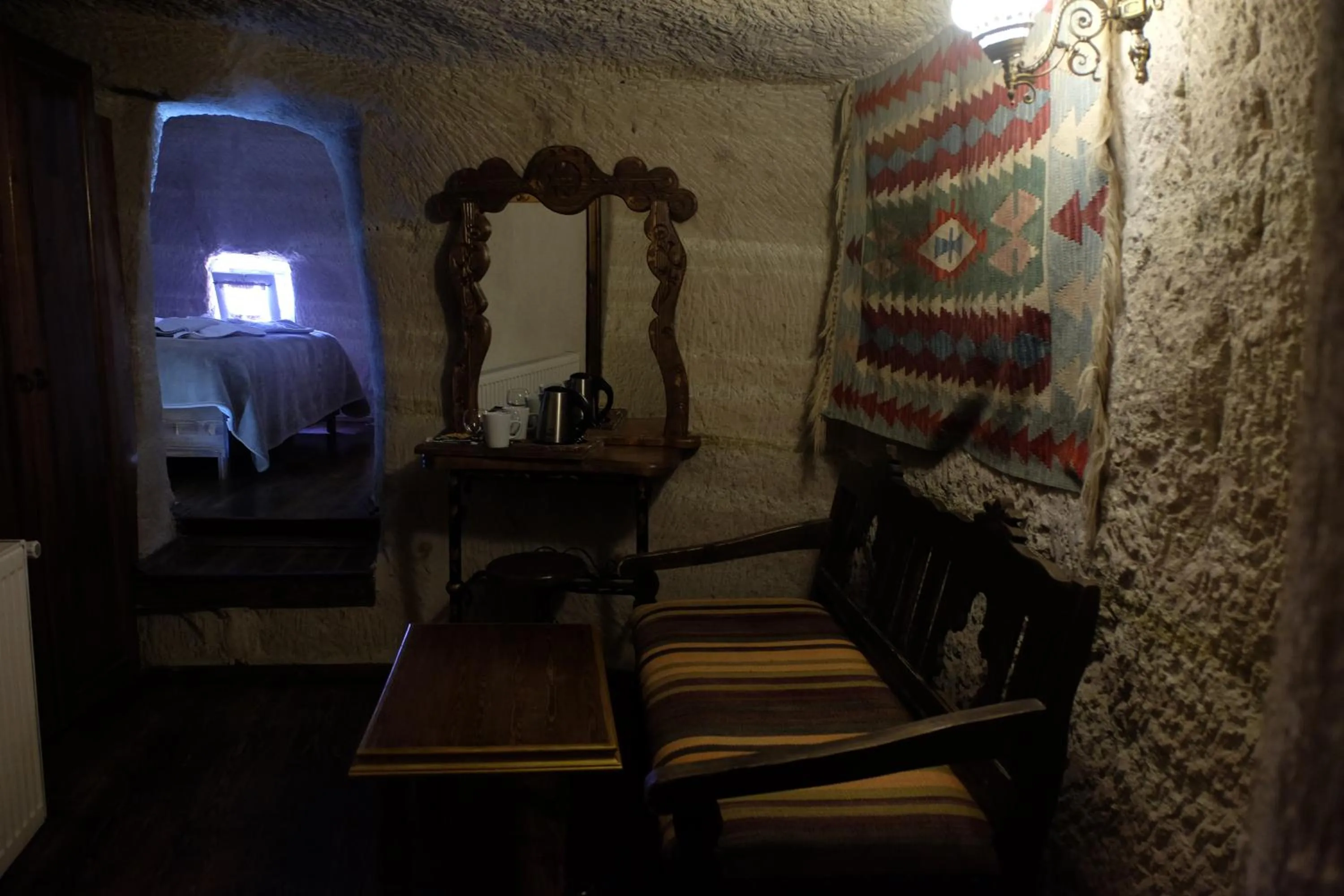 Seating area in Anatolia cave hotel Pension