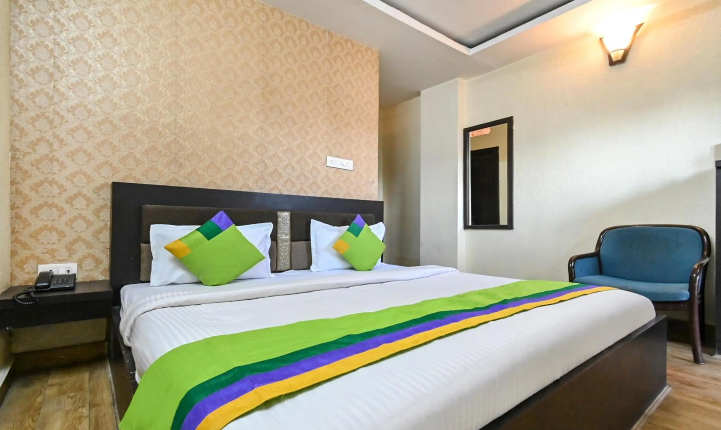 Bedroom, Bed in Treebo Siddharth