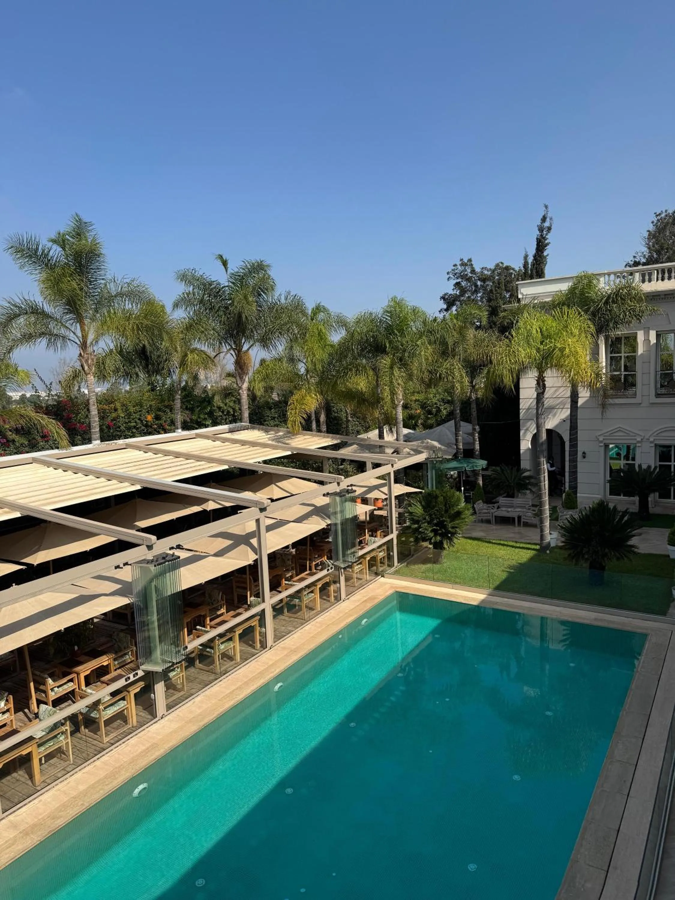 Garden view in THE WHITE PALACE Rabat