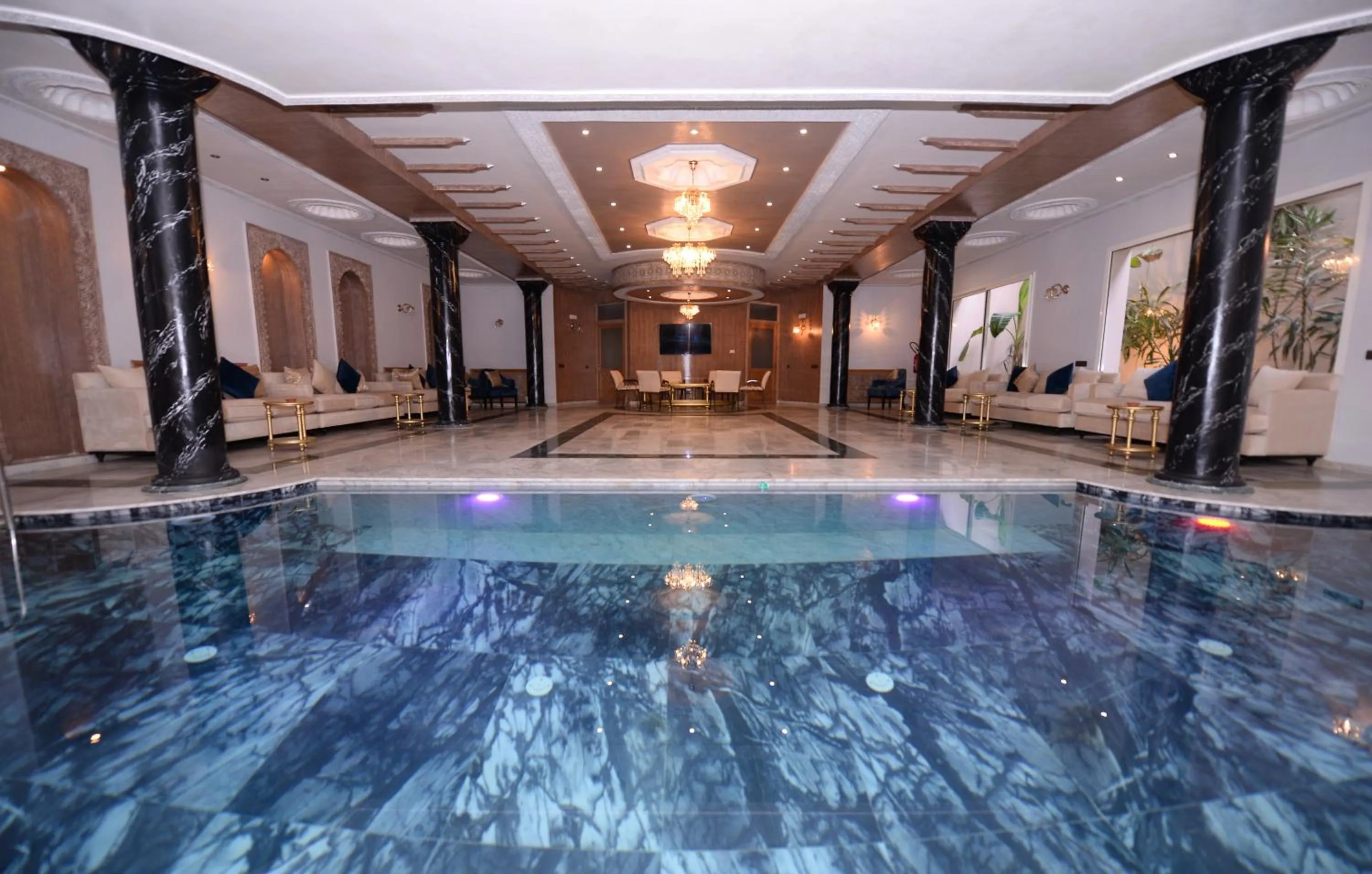 Pool view in THE WHITE PALACE Rabat