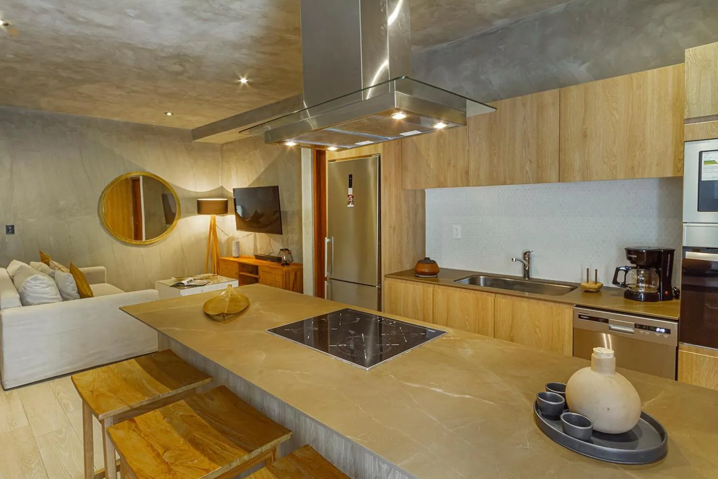 Kitchen or kitchenette in Impresionante Condominio Tuk Tulum