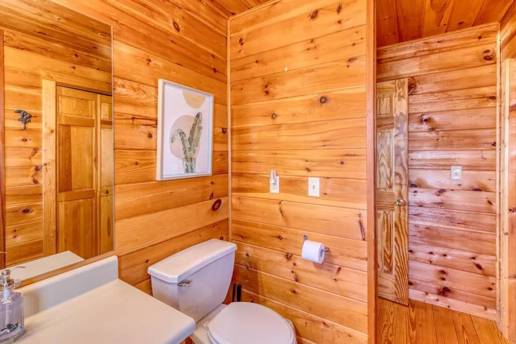 Bathroom in MTN Cabin Sleeps 10 - 5 Mins To Fishing & Camping