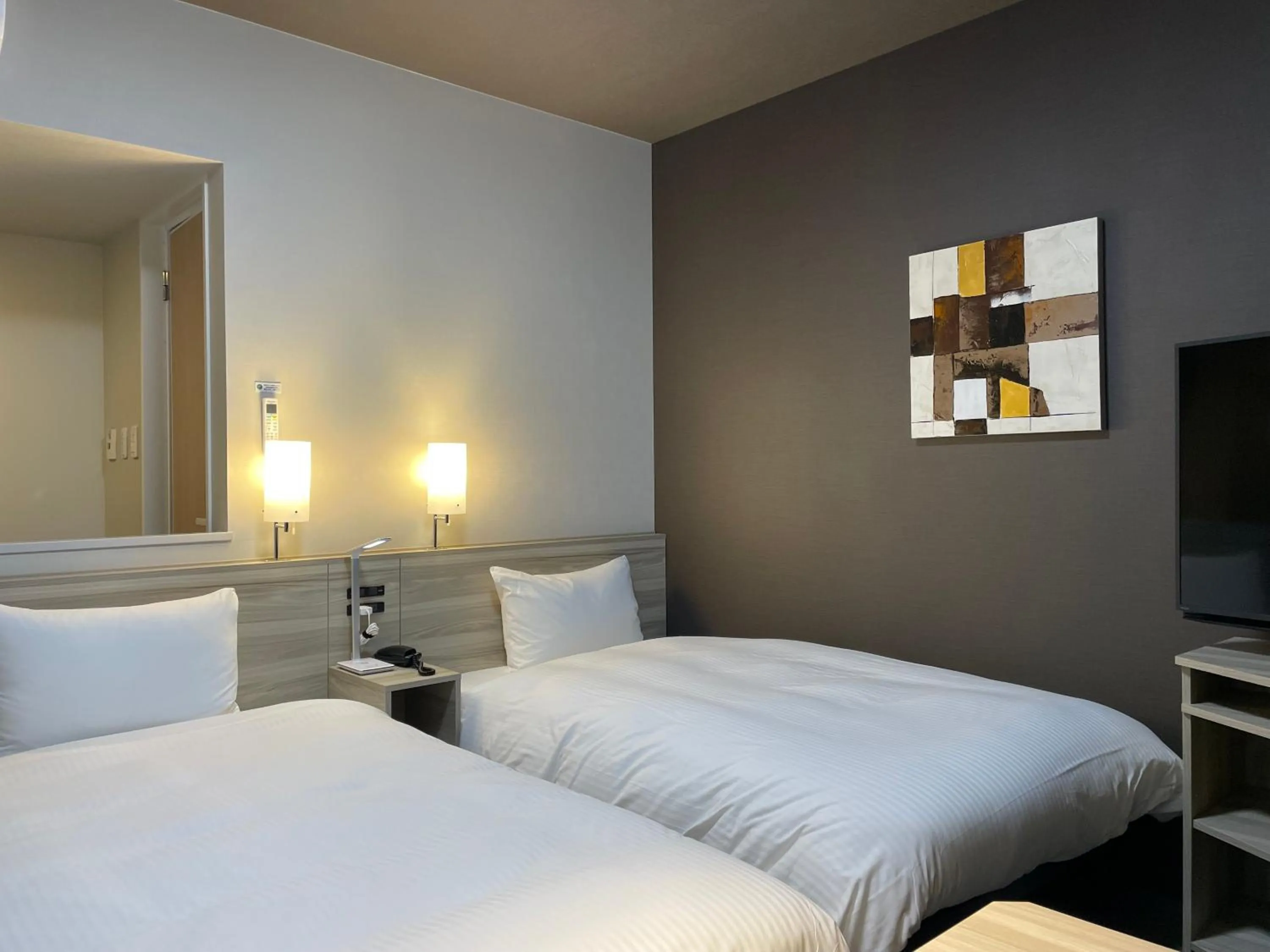 Photo of the whole room, Bed in Hotel Route Inn Shikoku Chuo