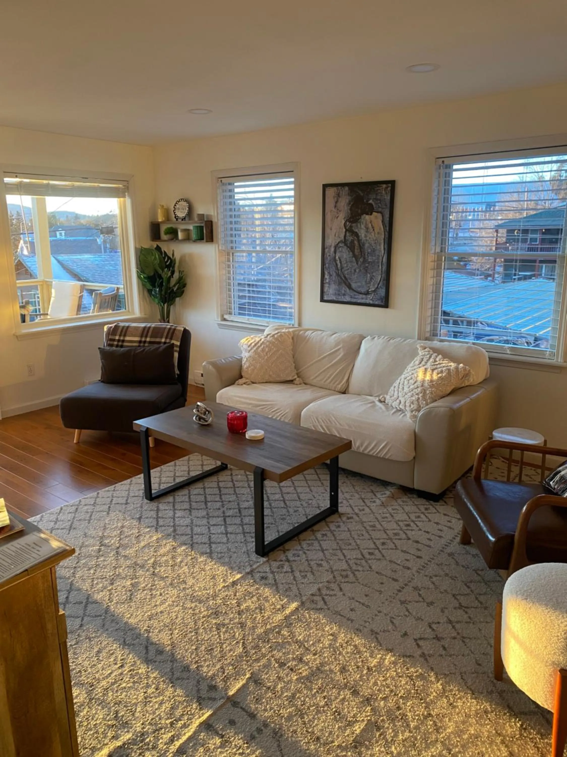 Living room in Central Lake Placid Mountain Views