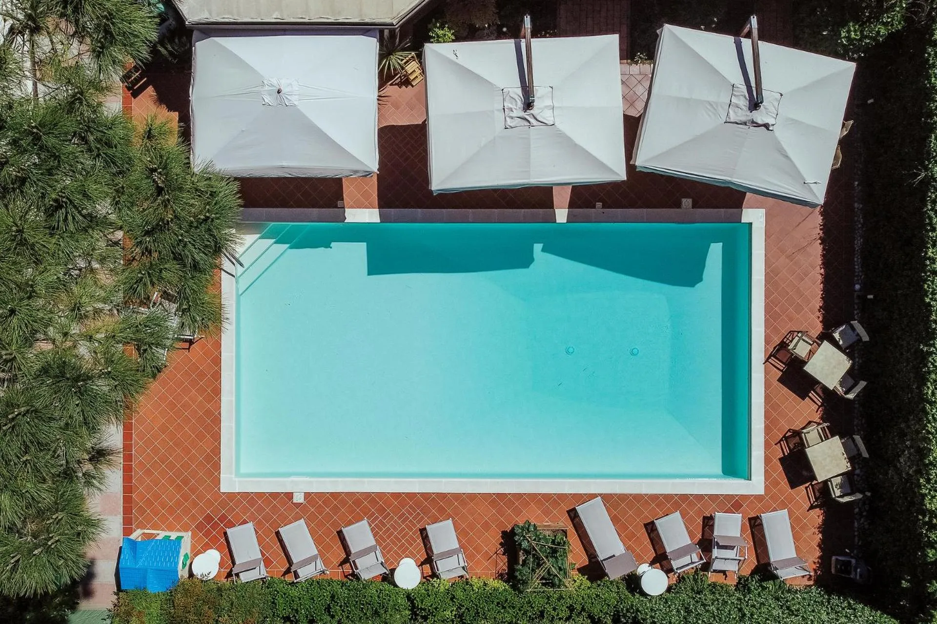 Pool view in La Tavernetta