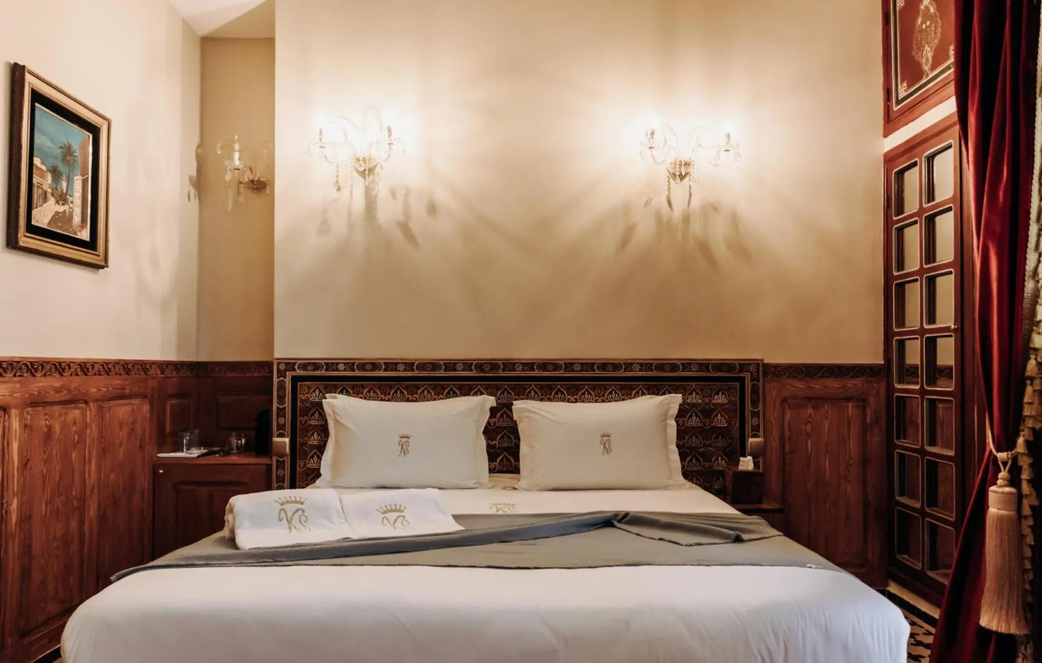 Bed in Riad Ksar Al Amal & Spa