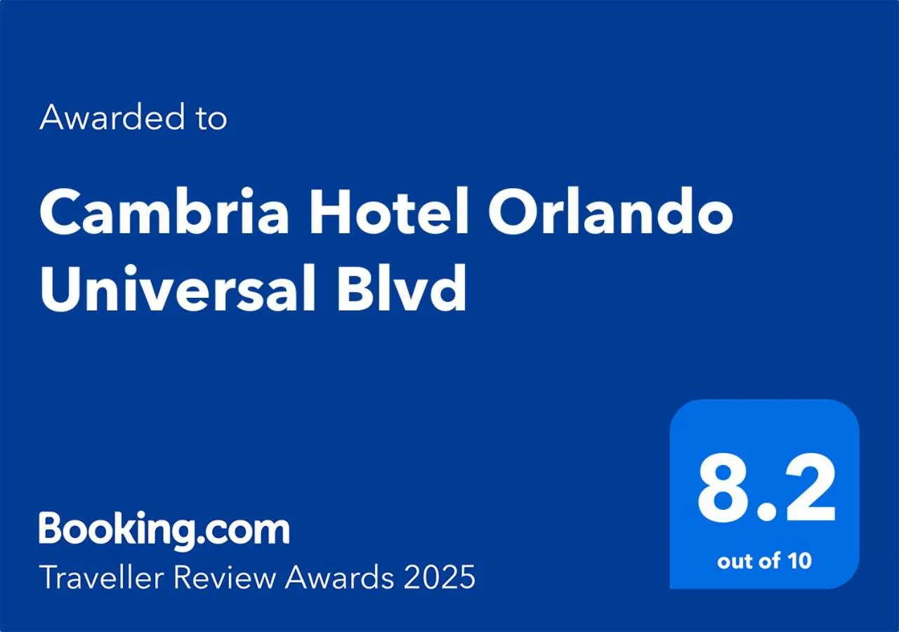 Certificate/Award in Cambria Hotel Orlando near Universal Theme Parks