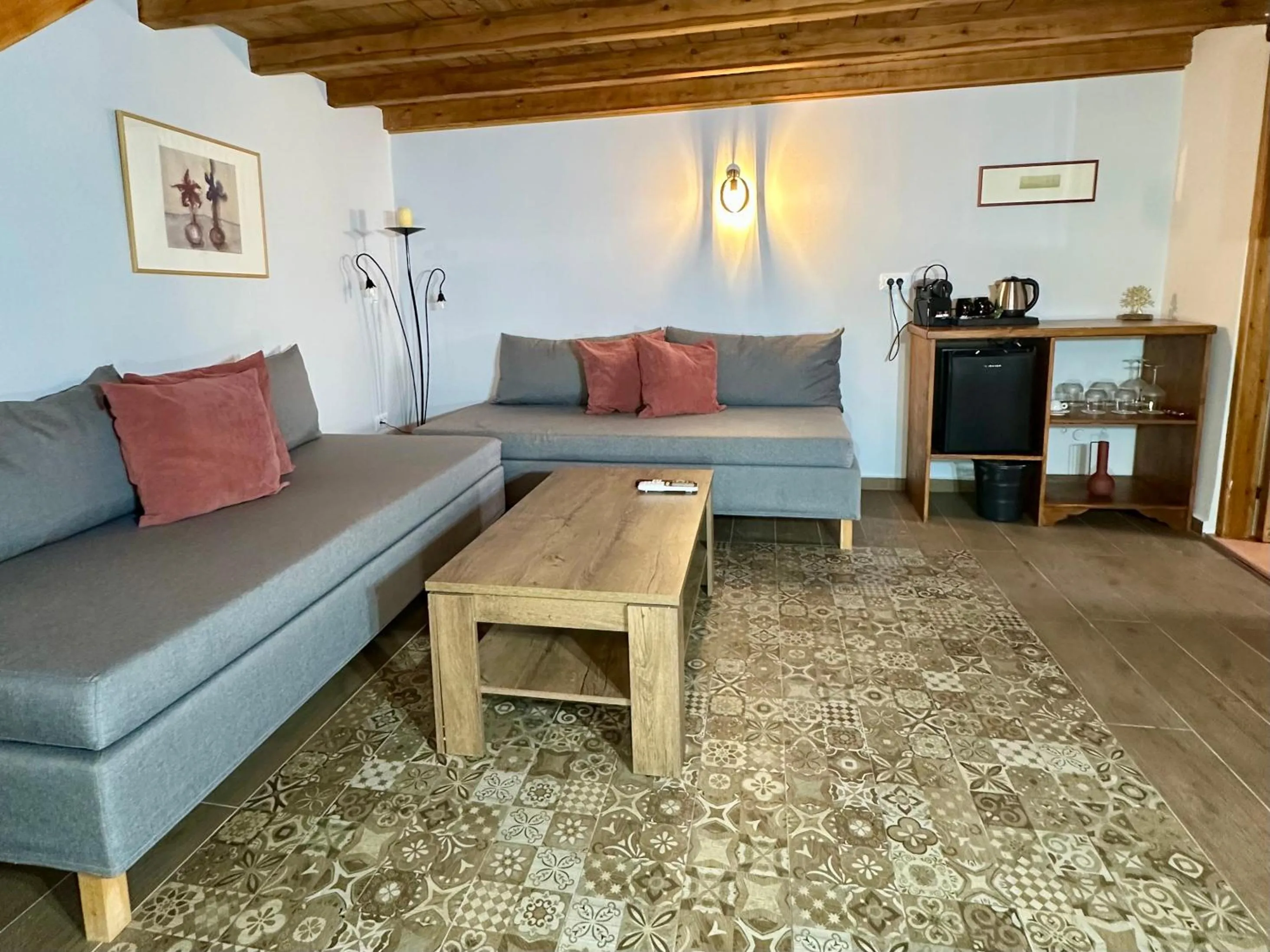 Seating area in Midgard Suites (Medieval Town)