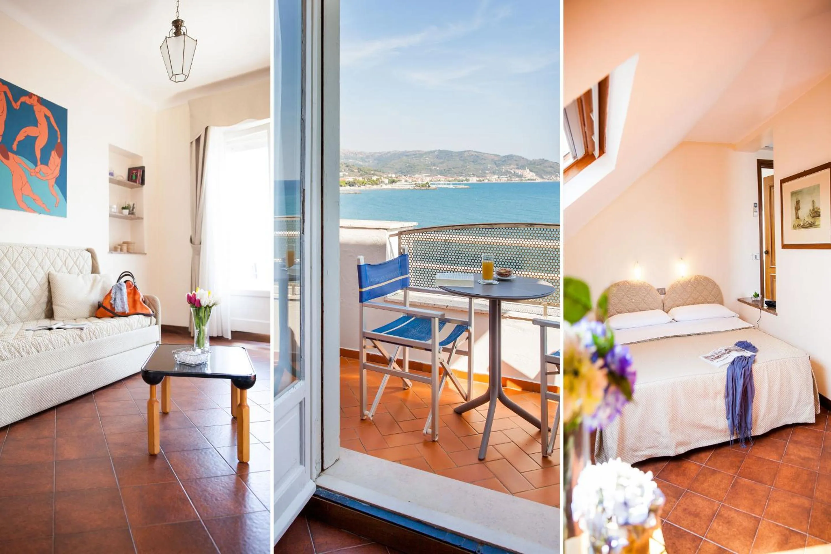 Superior Family Room with Sea View in Hotel Golfo e Palme