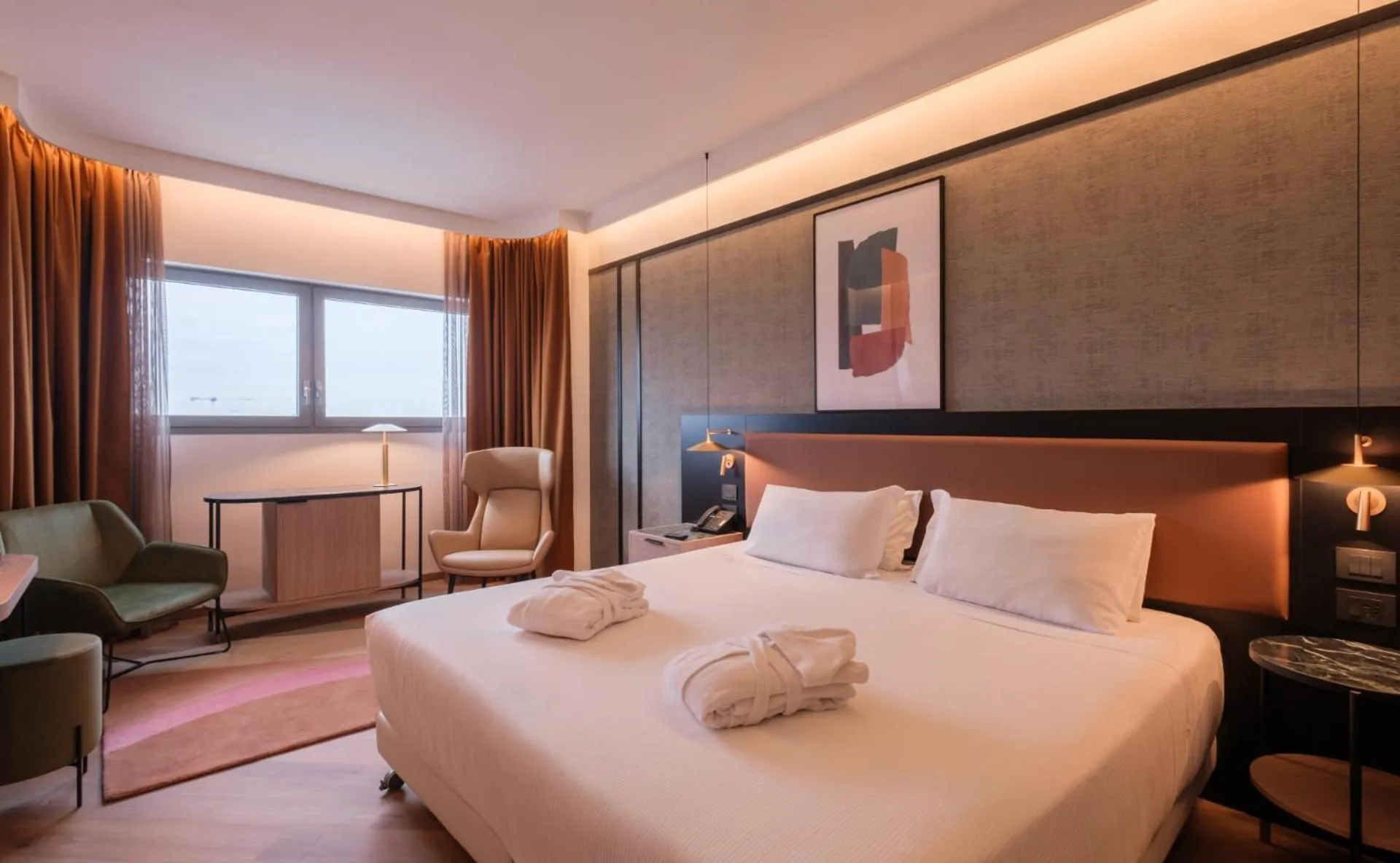 Bedroom, Bed in Savhotel Mantegna Padova