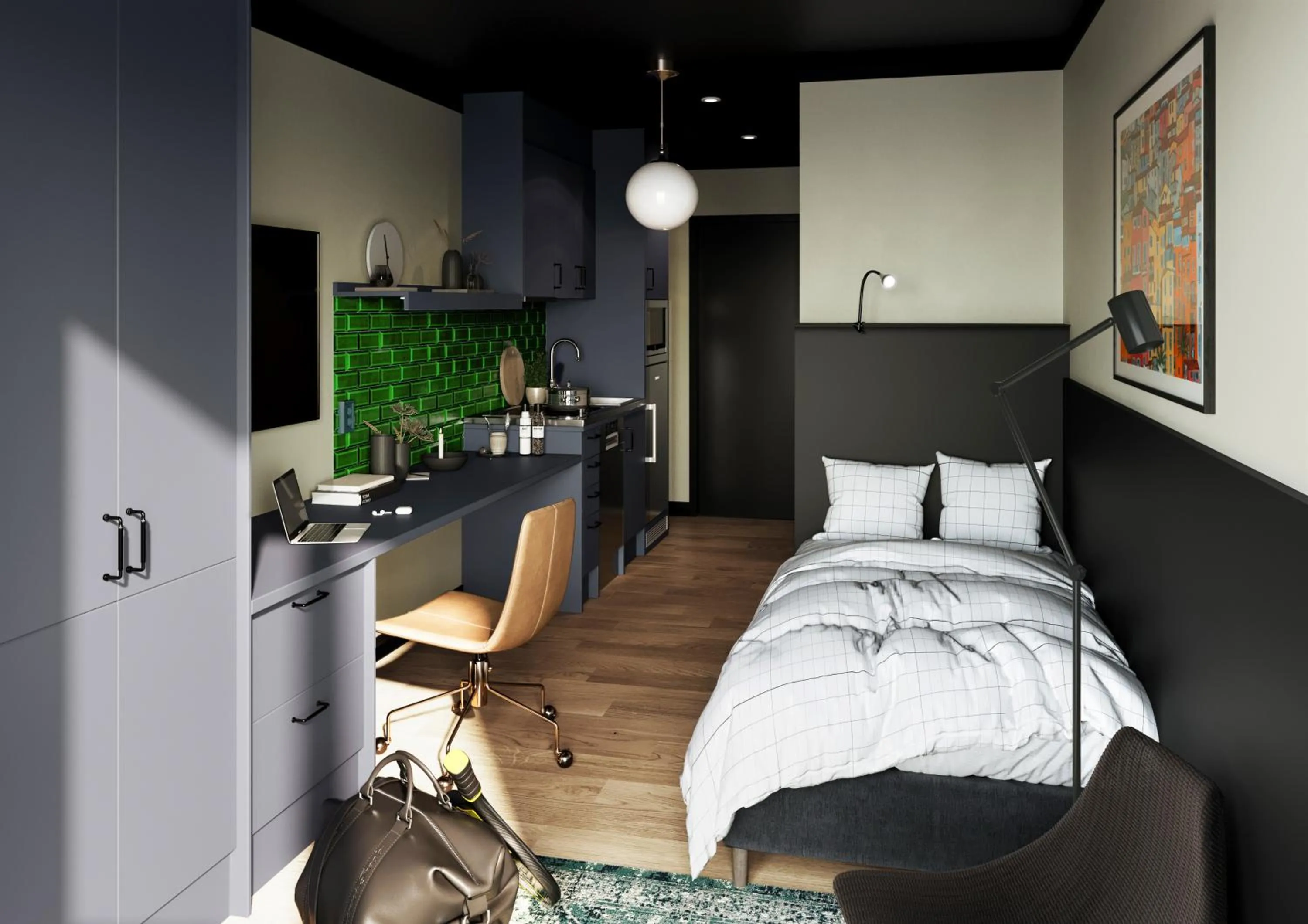 Kitchen or kitchenette, Bed in Magnolia House Sollentuna