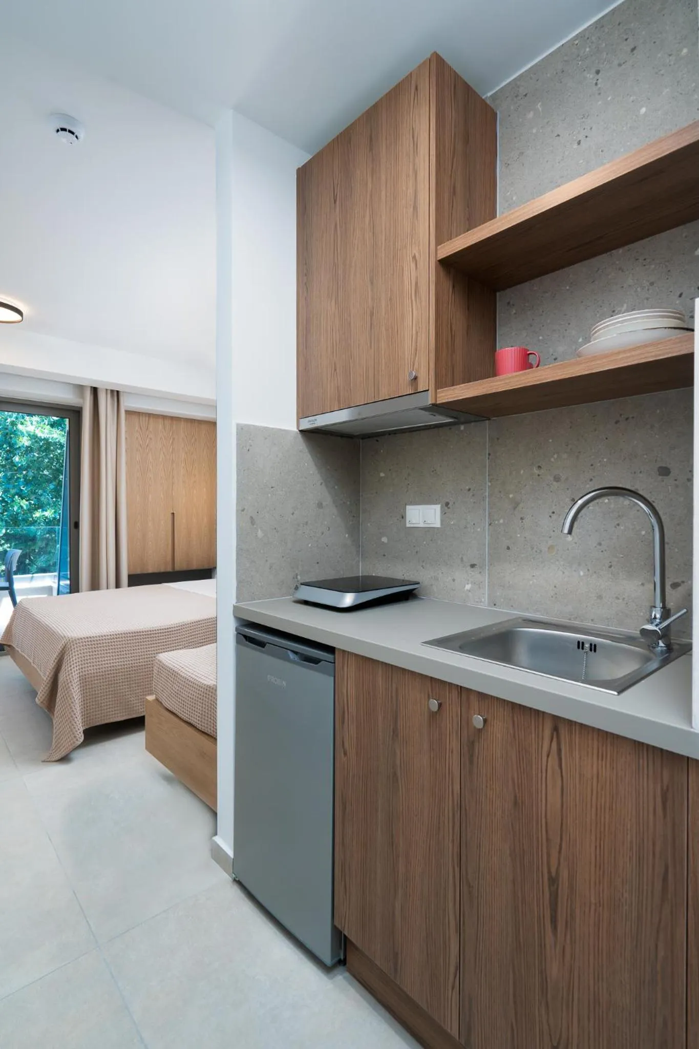 Kitchen or kitchenette in Funtuki Seaside Apartments
