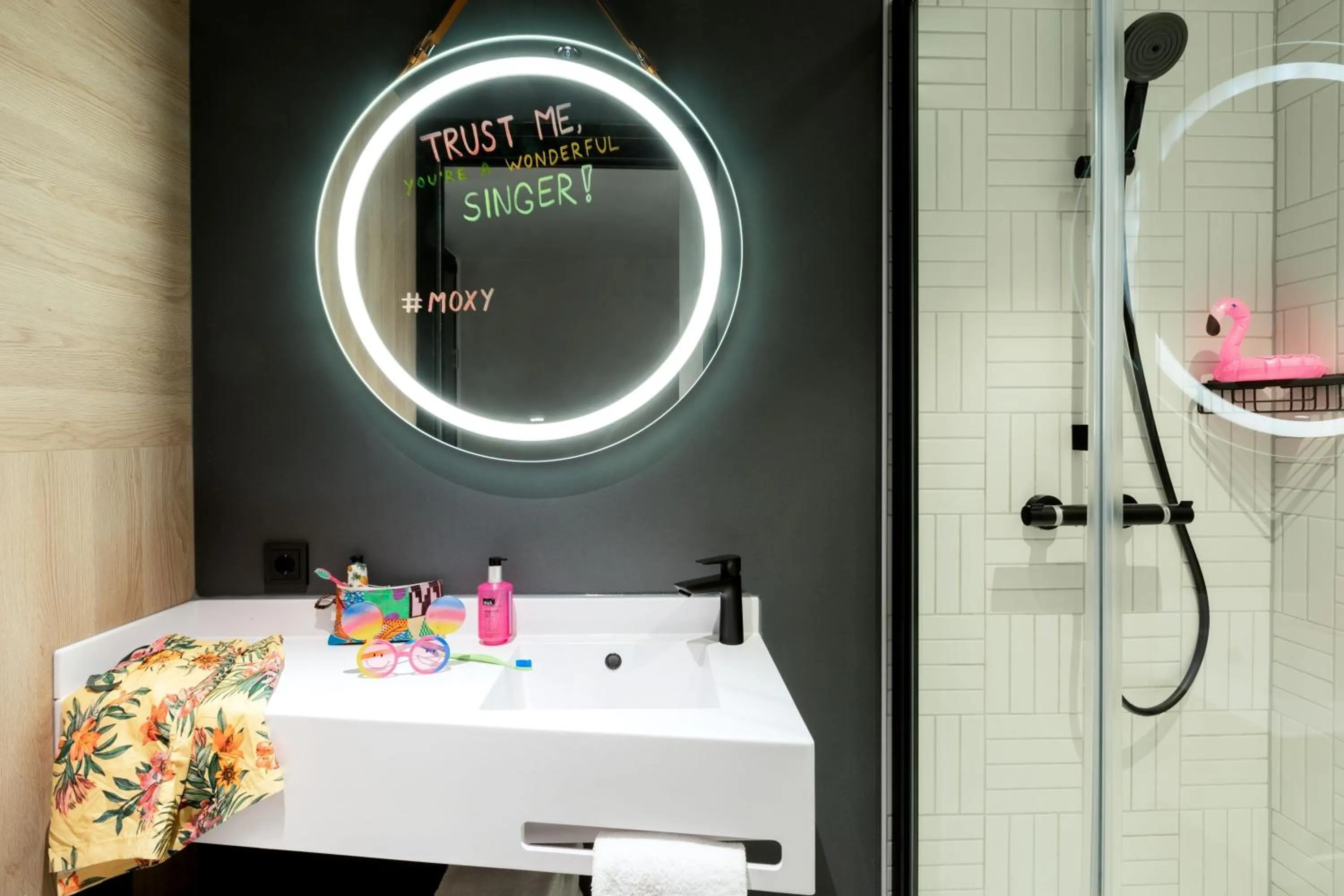 Bathroom in Moxy The Hague