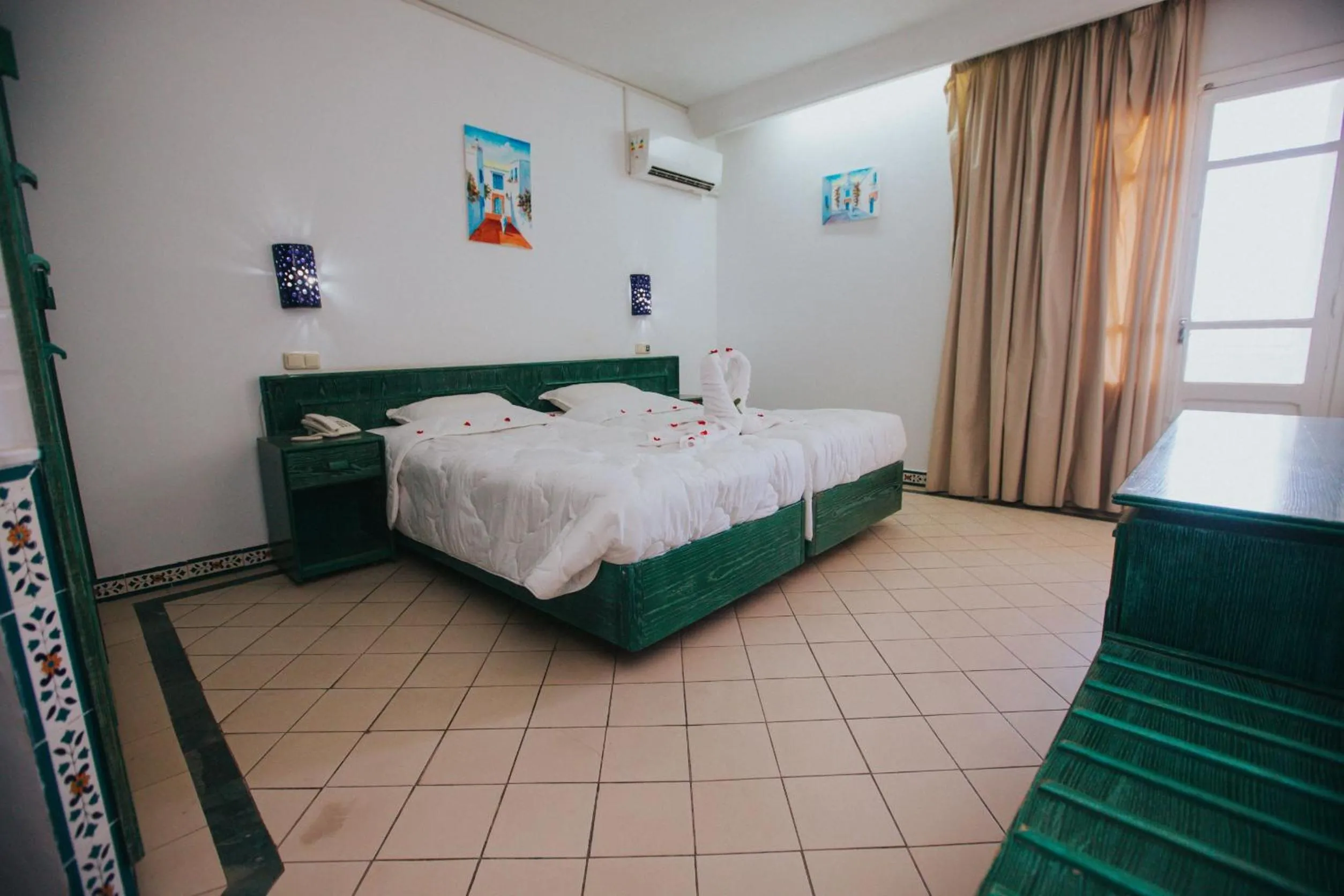 Bed in Hotel Soussana