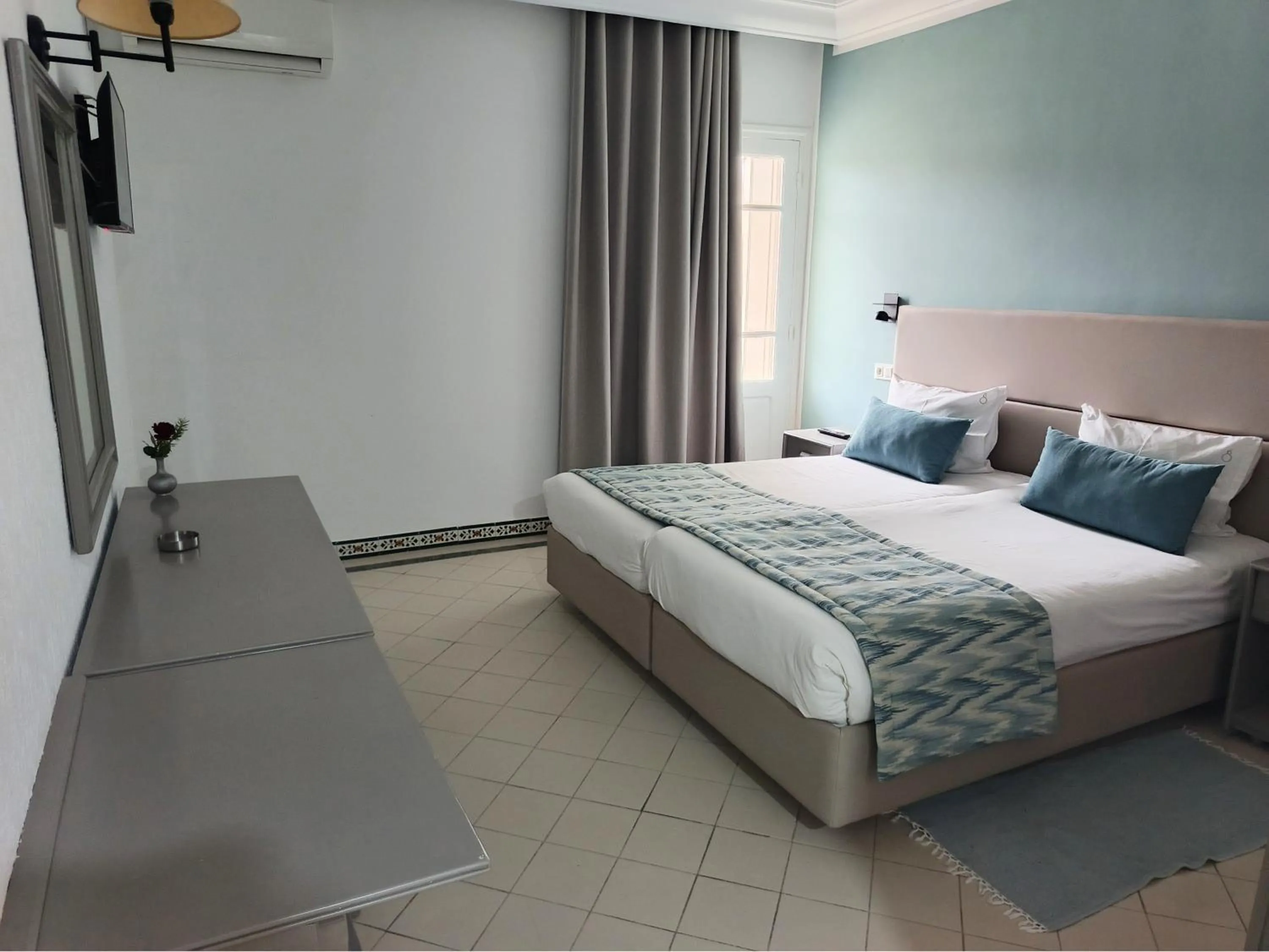 Bed in Hotel Soussana