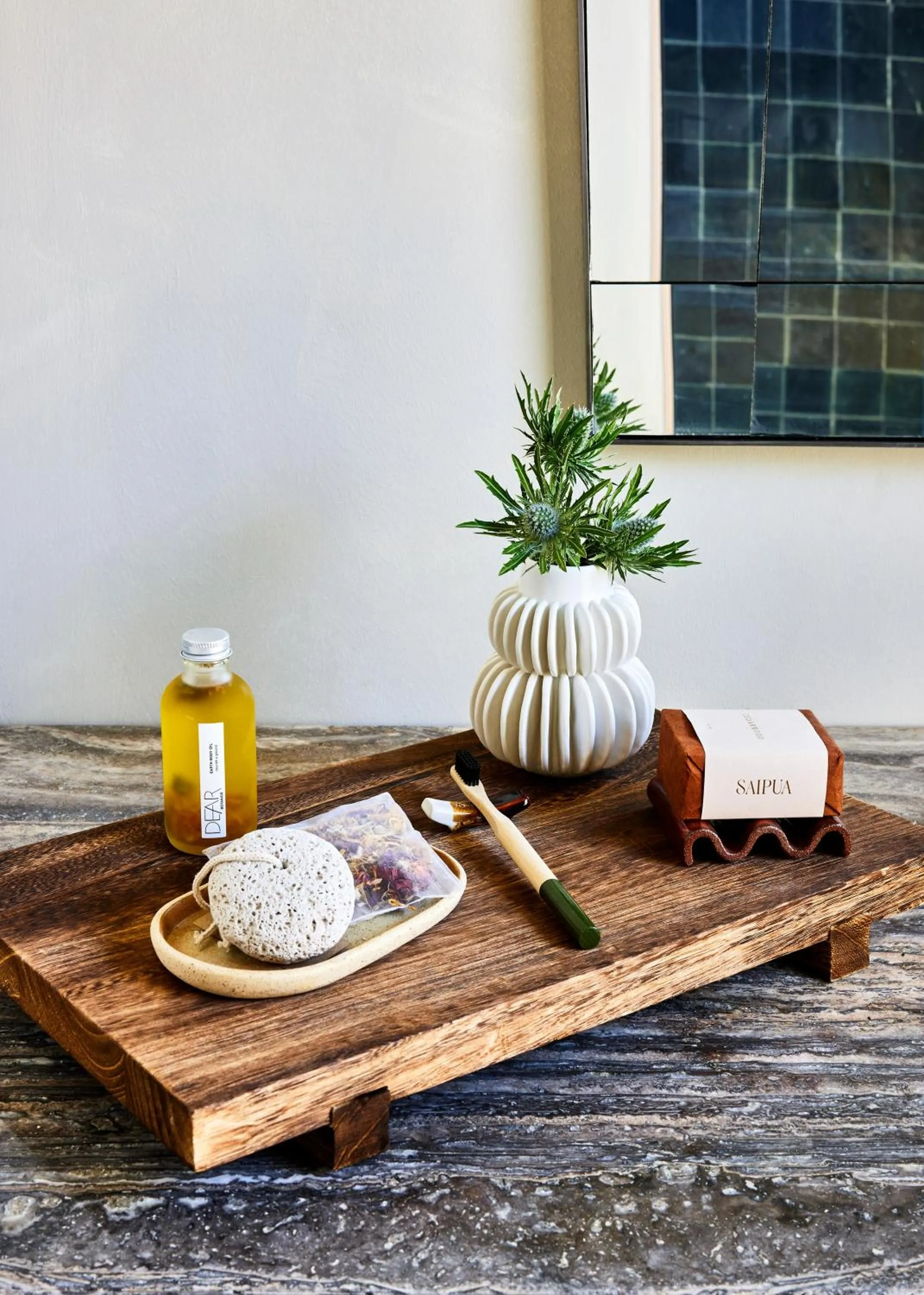 Decorative detail in Wildflower Farms, Auberge Collection