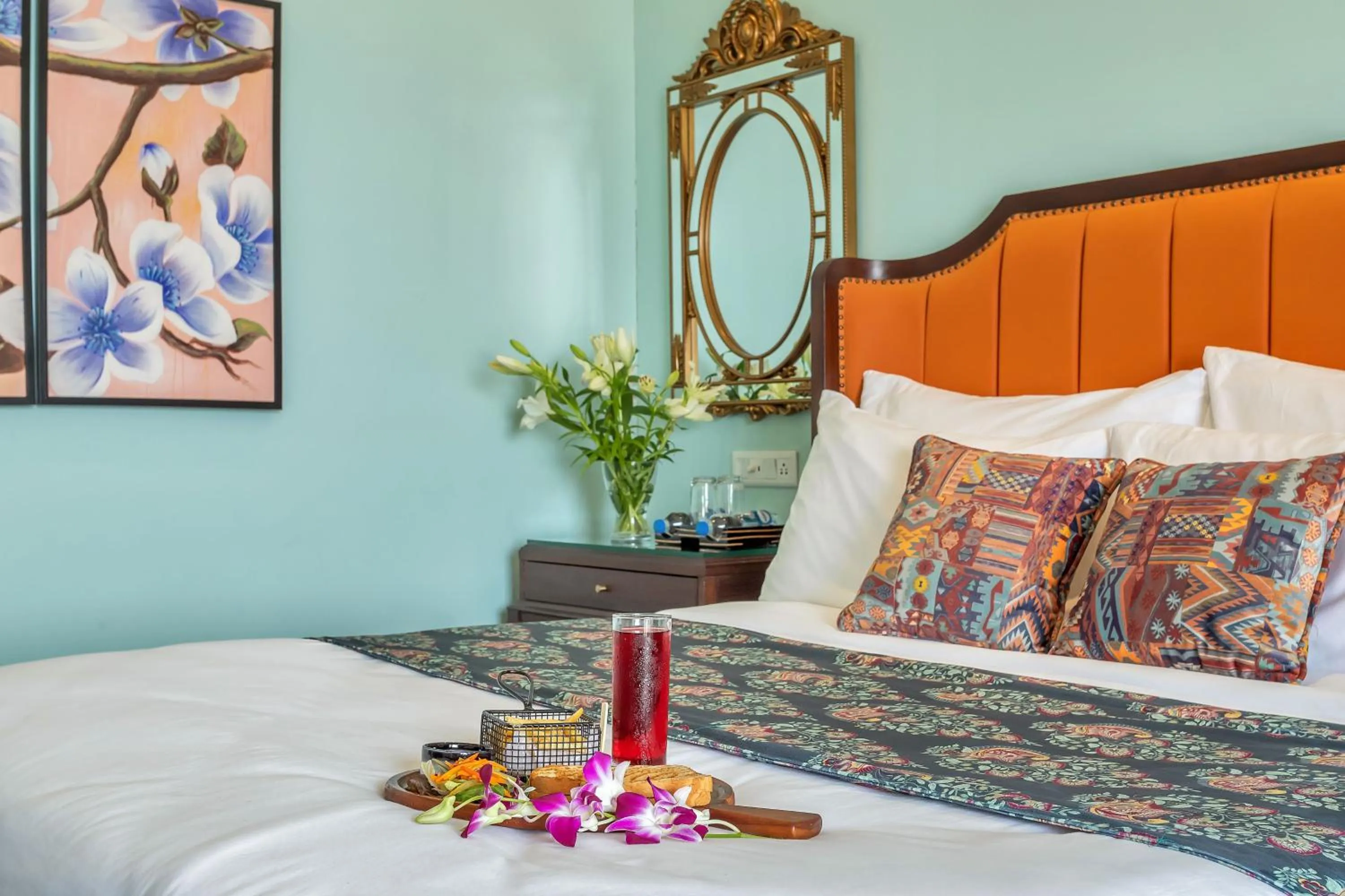 Decorative detail, Bed in Mayfair On Sea, Morjim Beach, Goa